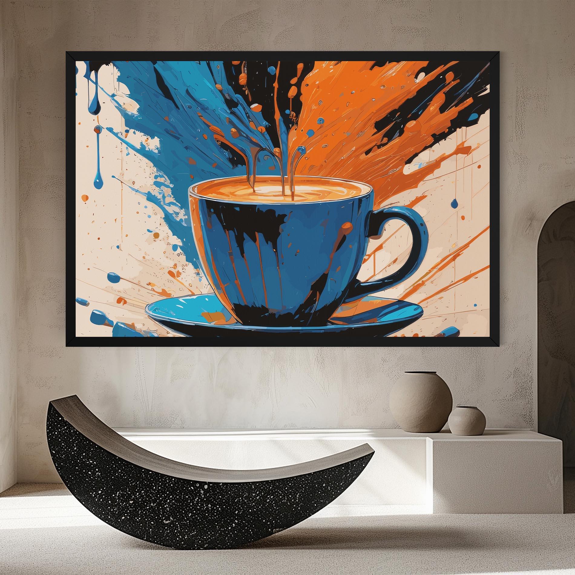 Картина на платно Coffee Blue Orange mockup 8