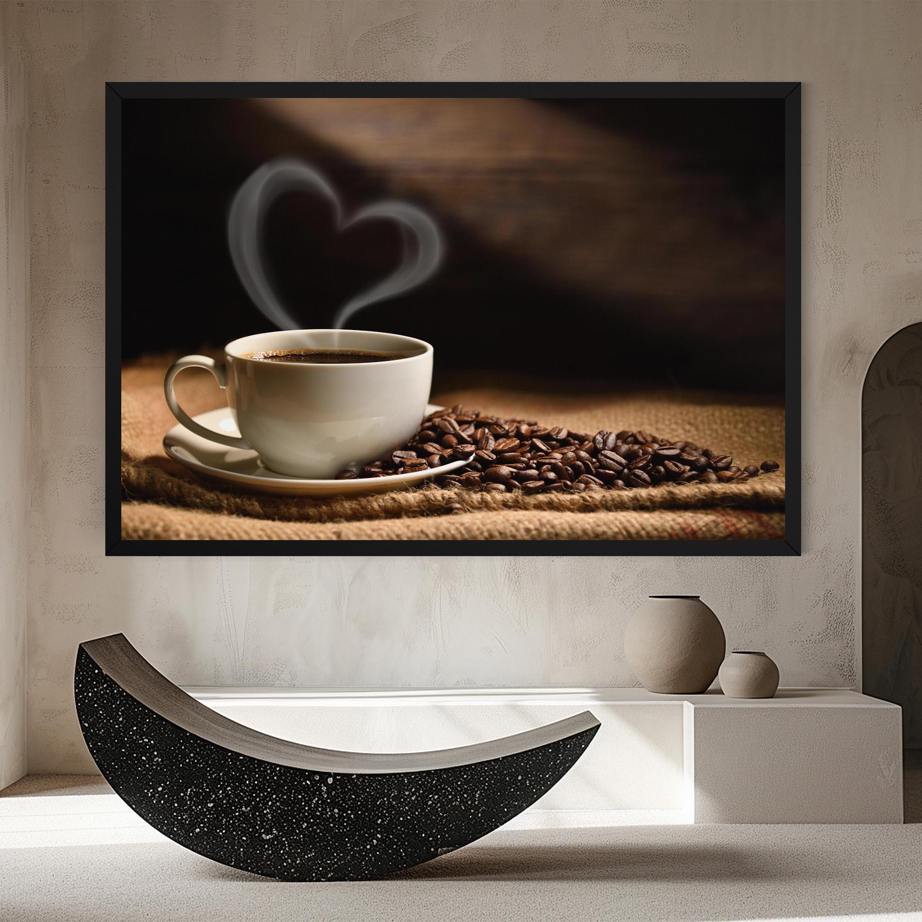 Картина на платно Heart Coffee Smoke mockup 8