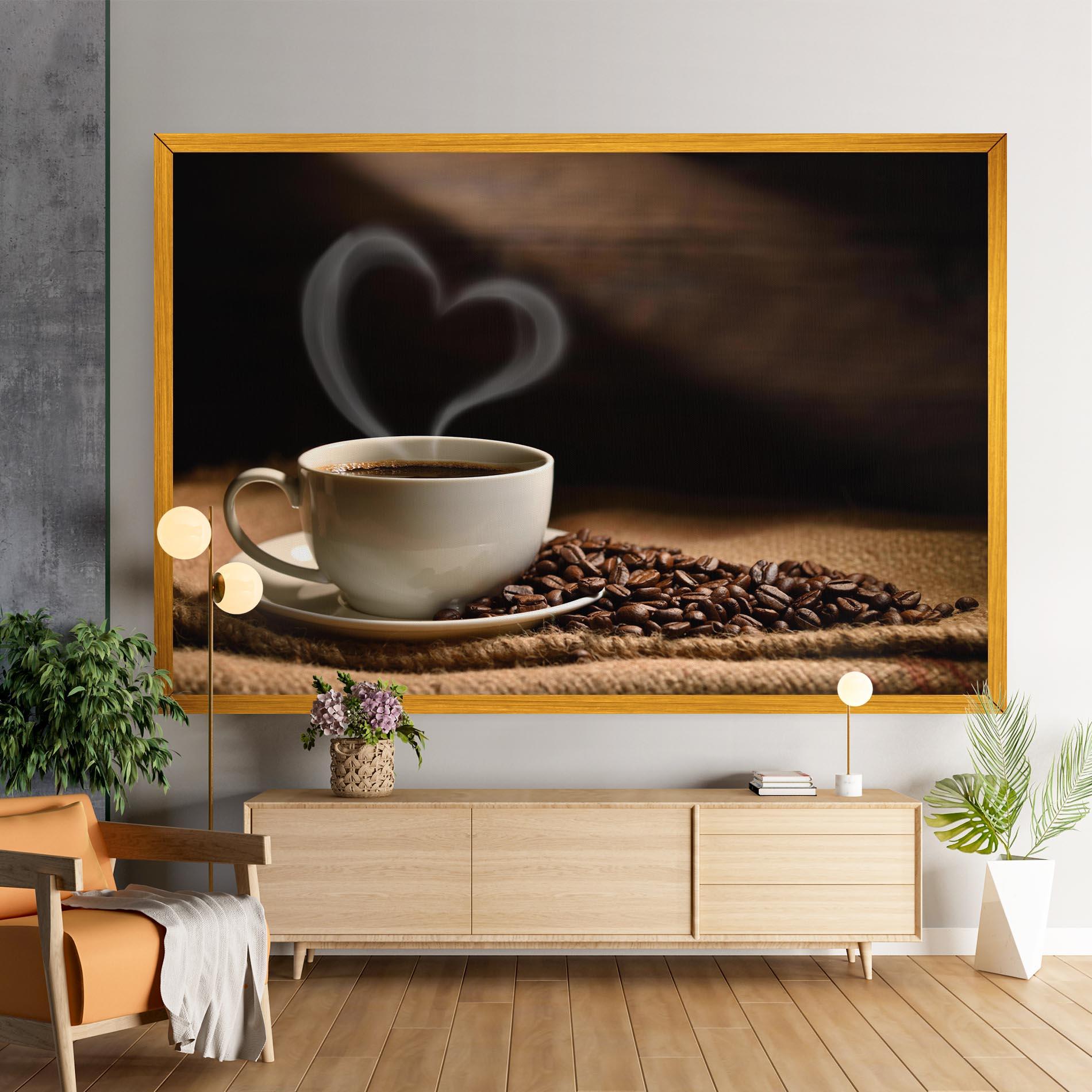 Картина на платно Heart Coffee Smoke mockup 9