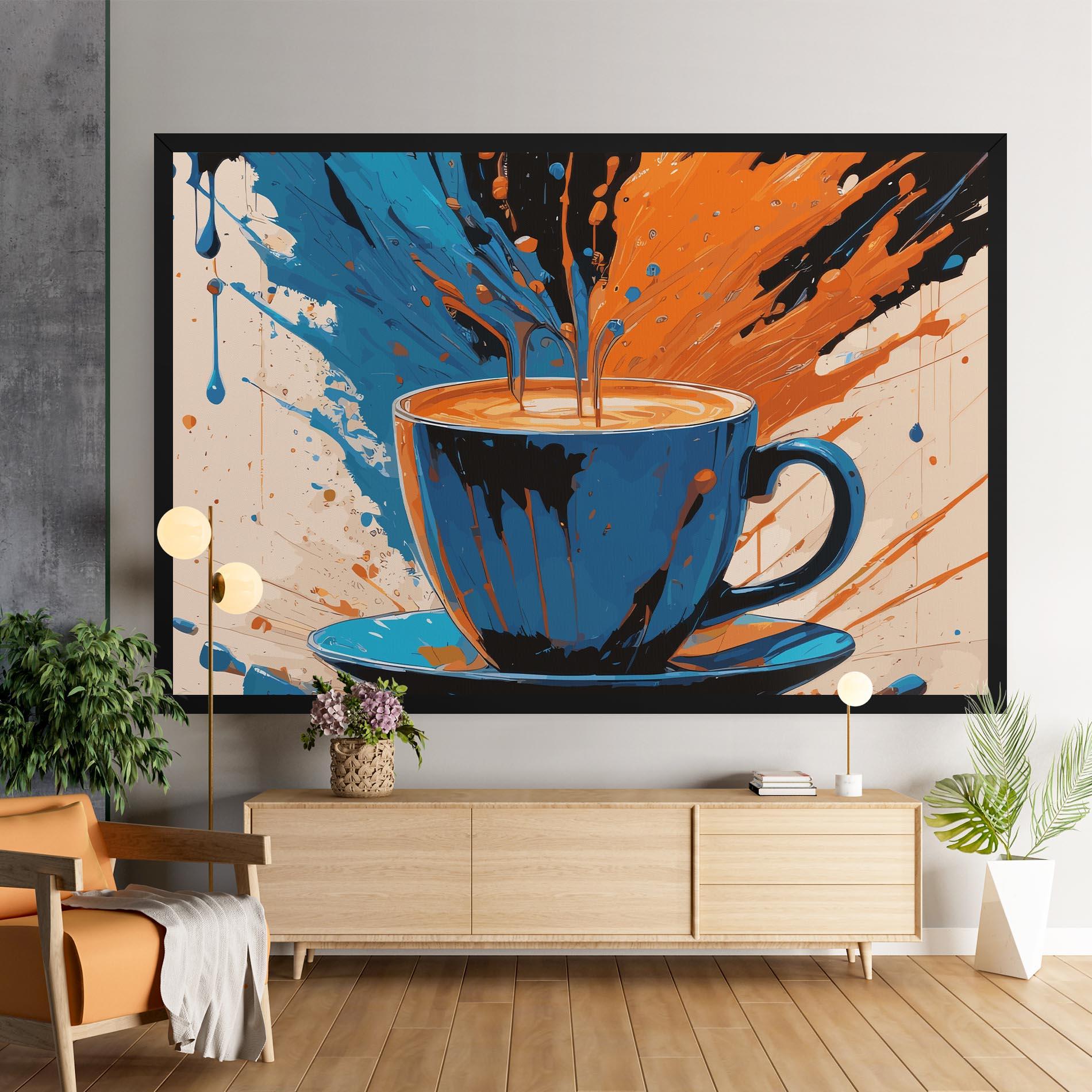 Картина на платно Coffee Blue Orange mockup 9