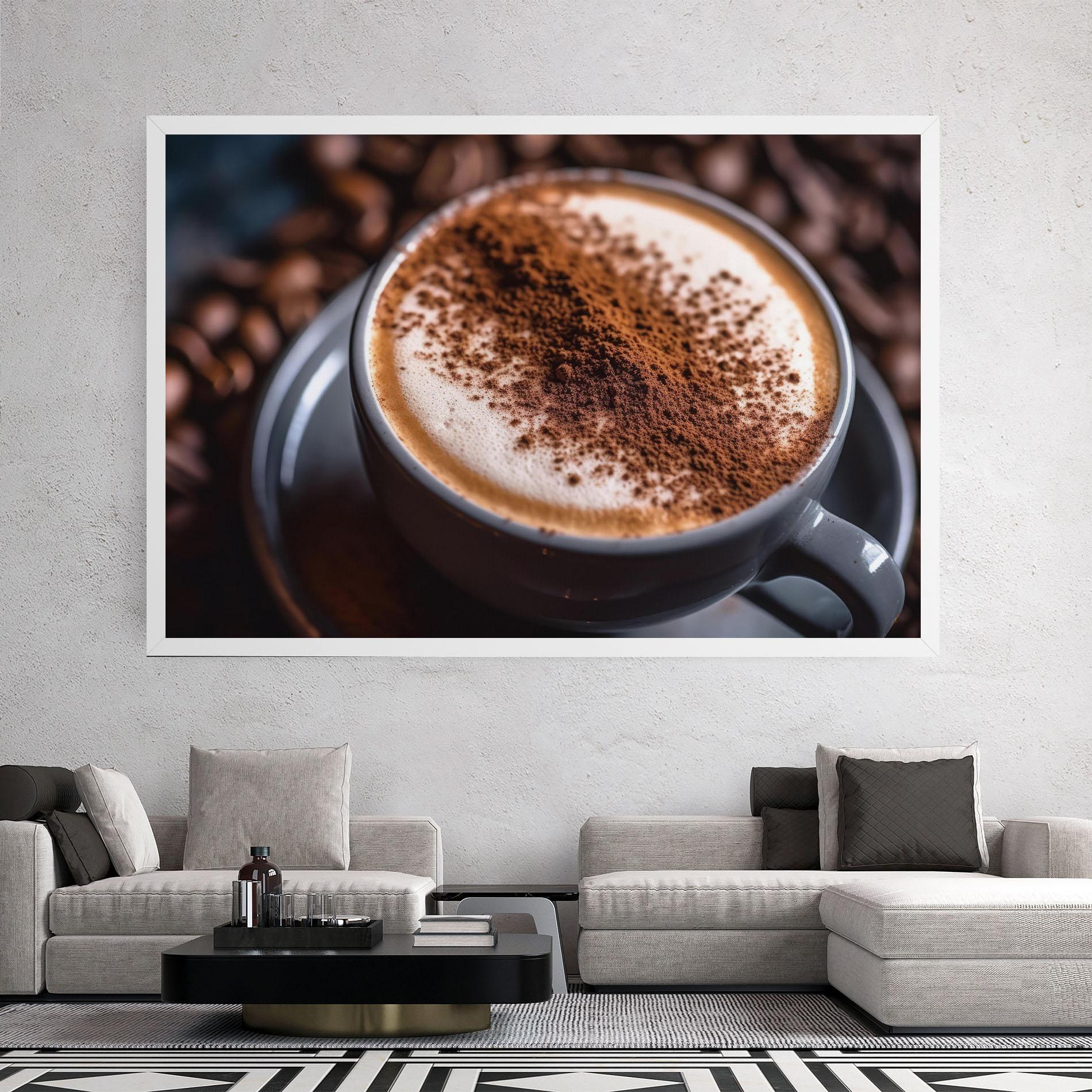 Картина на платно Cappuccino Coffee Close Up mockup 2