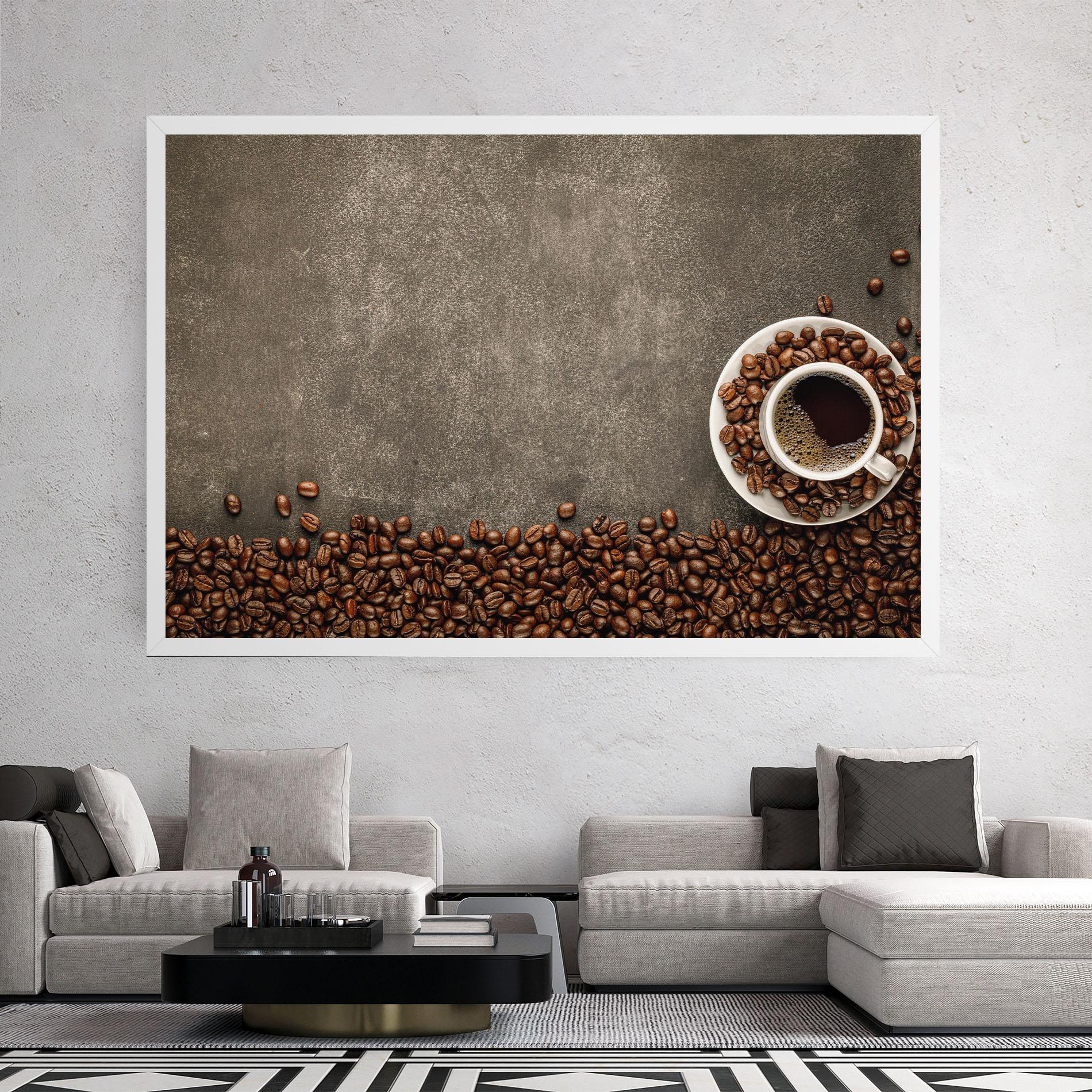 Картина на платно Coffee On Grey Table mockup 2