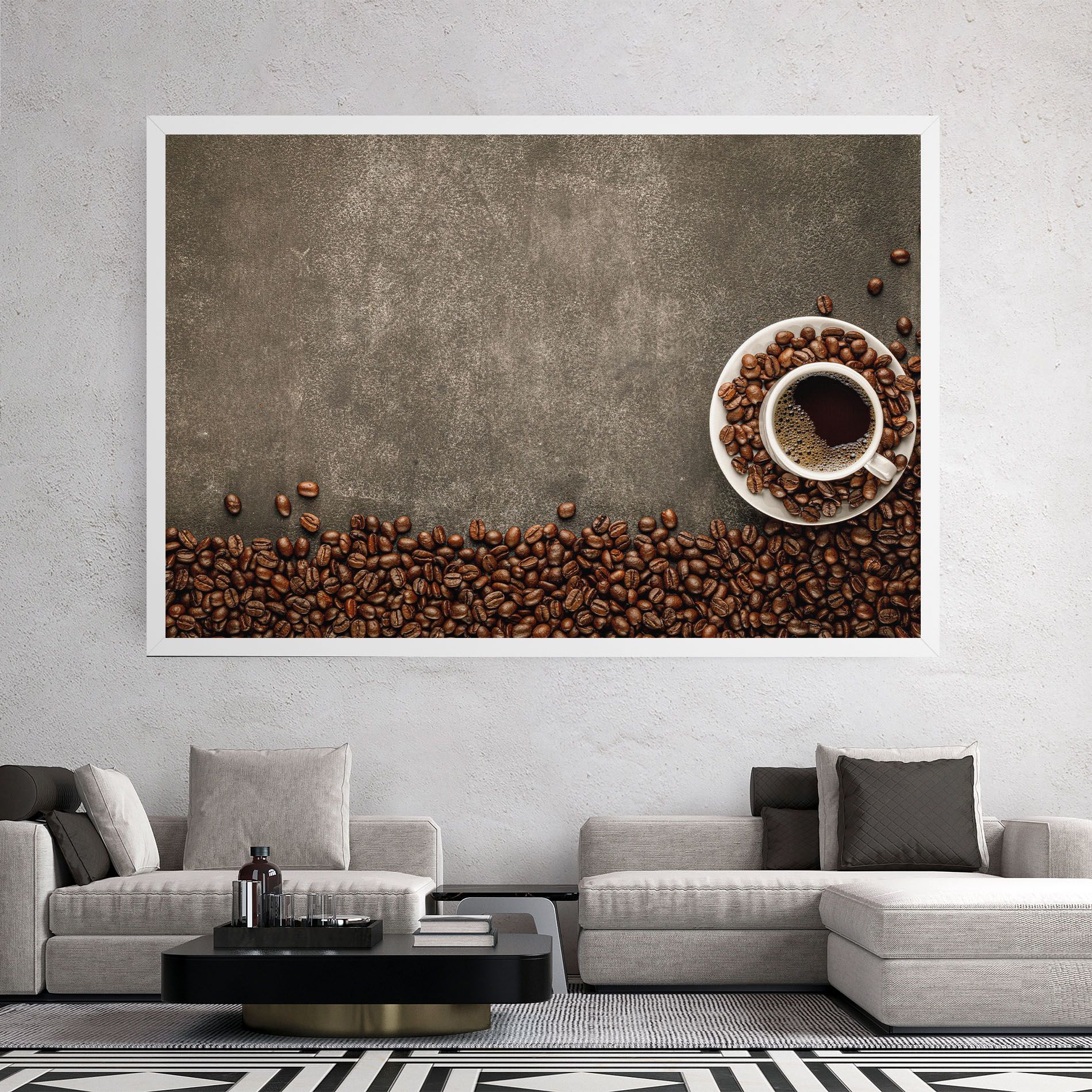 Coffee On Grey Table mockup 2