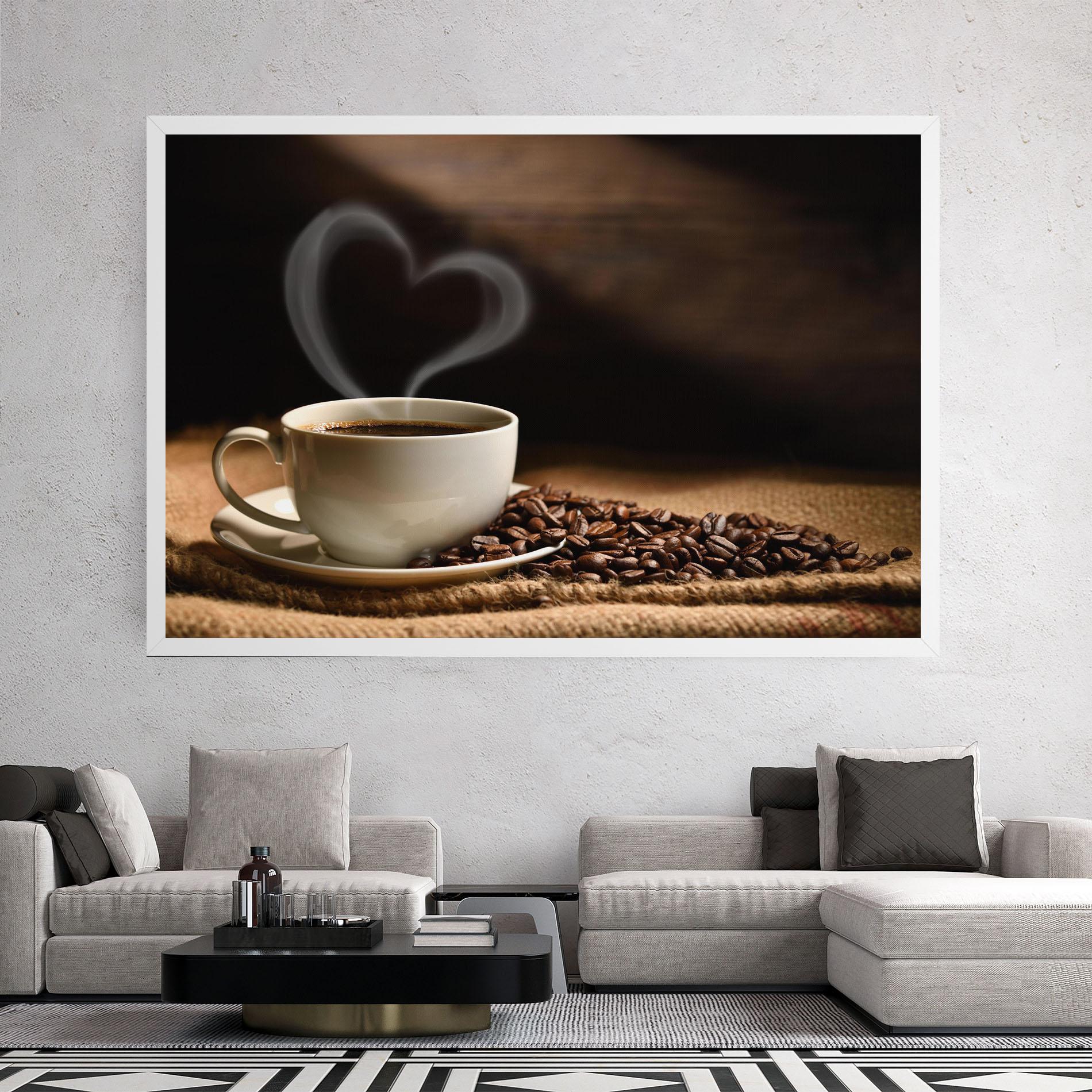 Картина на платно Heart Coffee Smoke mockup 2