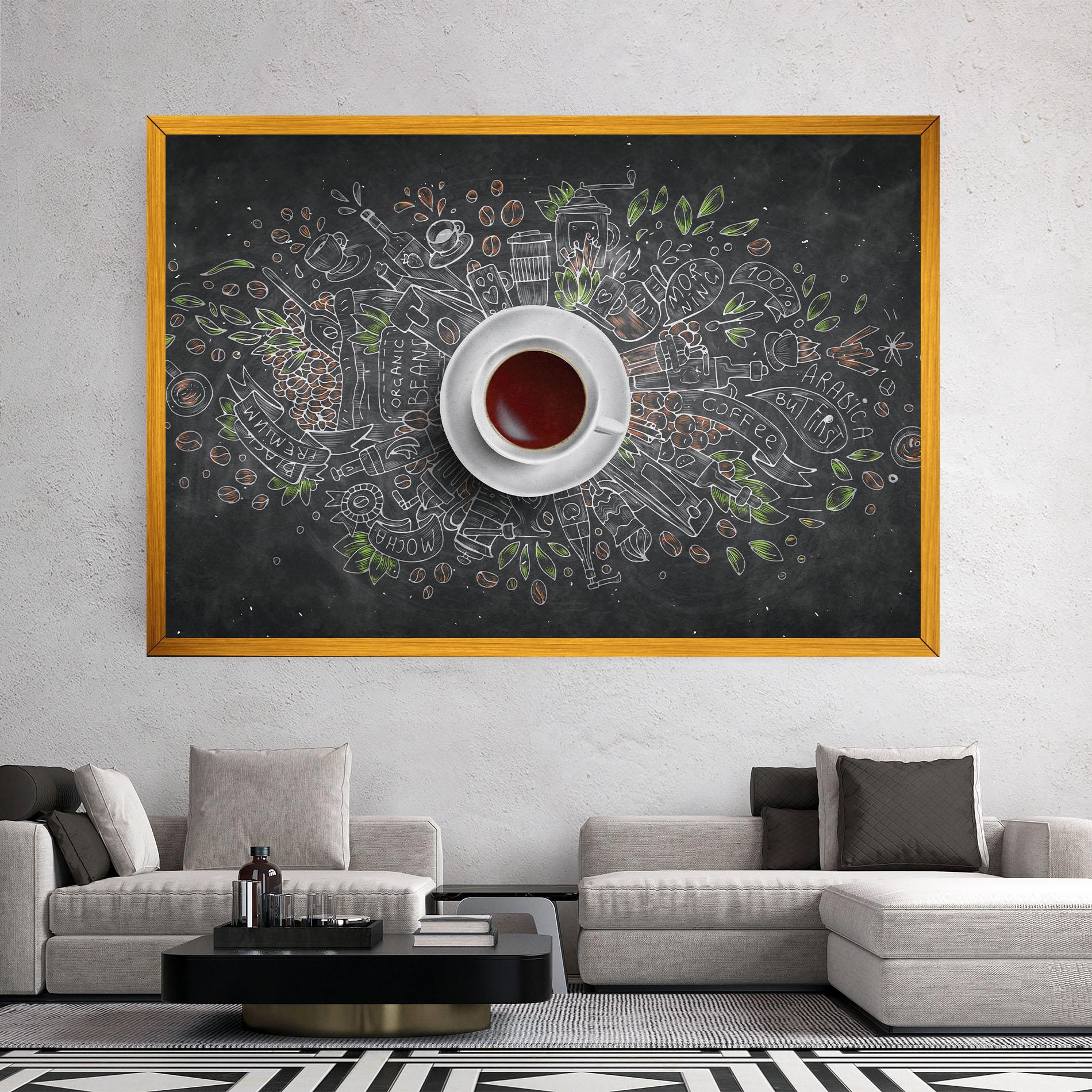 Картина на платно Black Board Coffee mockup 2