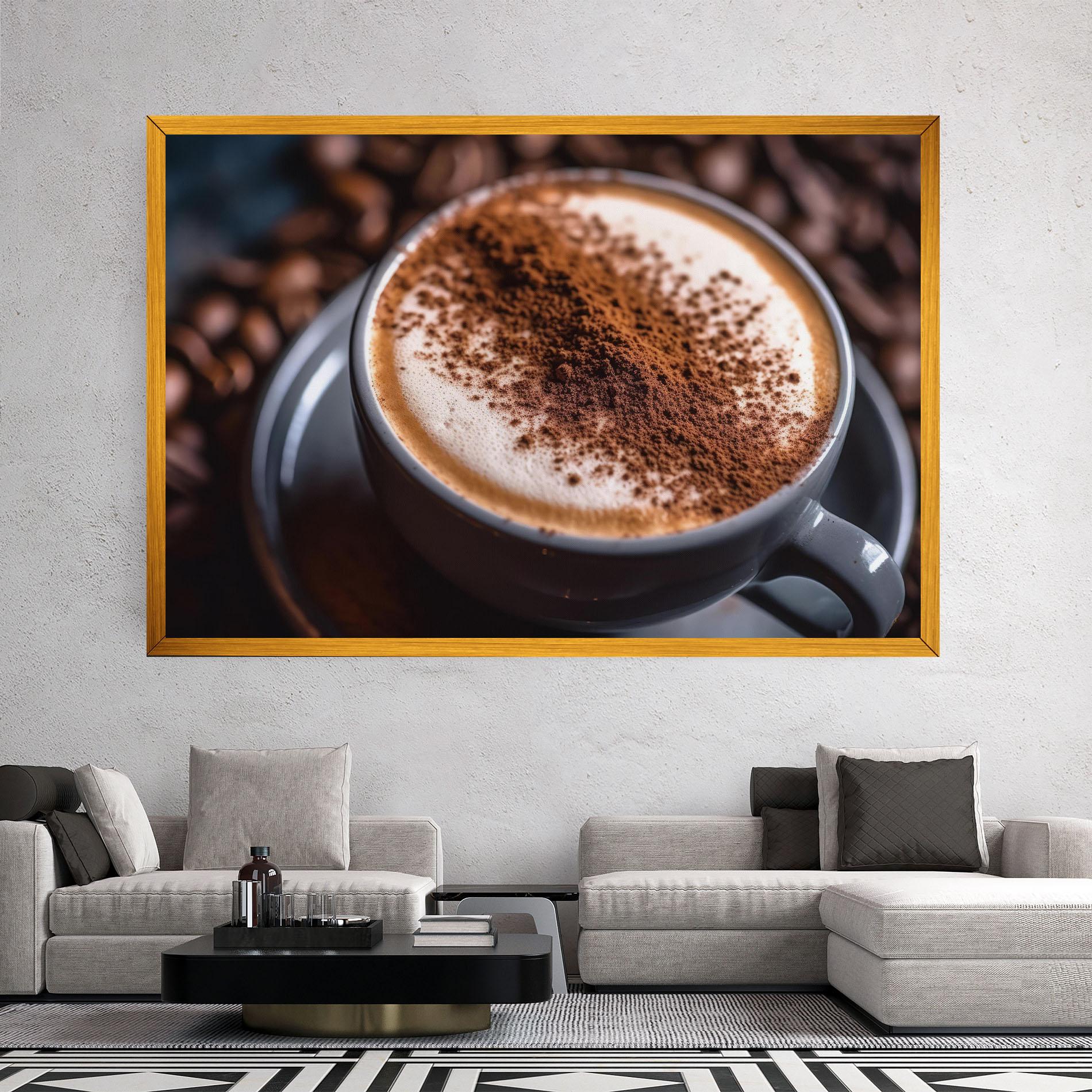 Картина на платно Cappuccino Coffee Close Up mockup 2