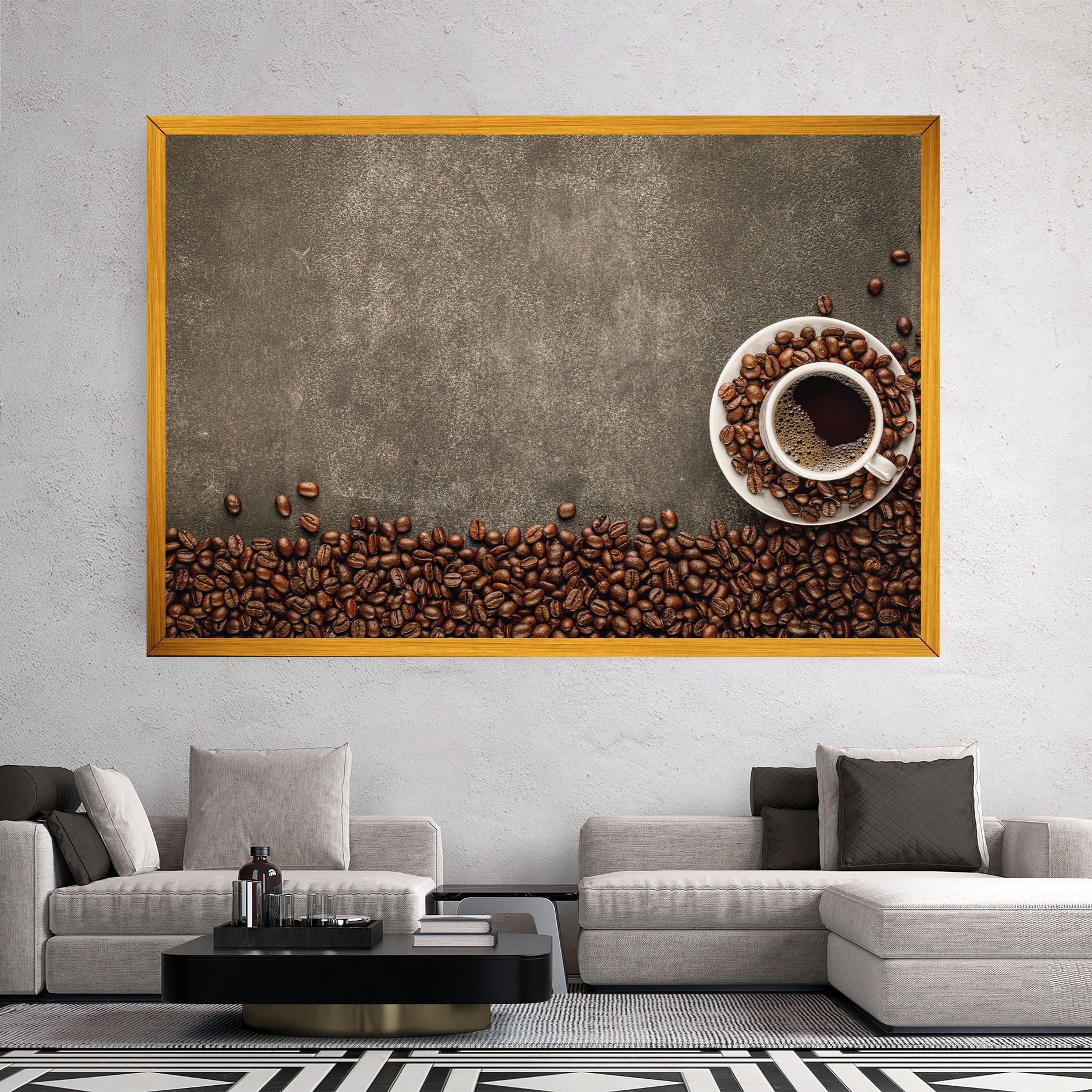 Coffee On Grey Table mockup 2