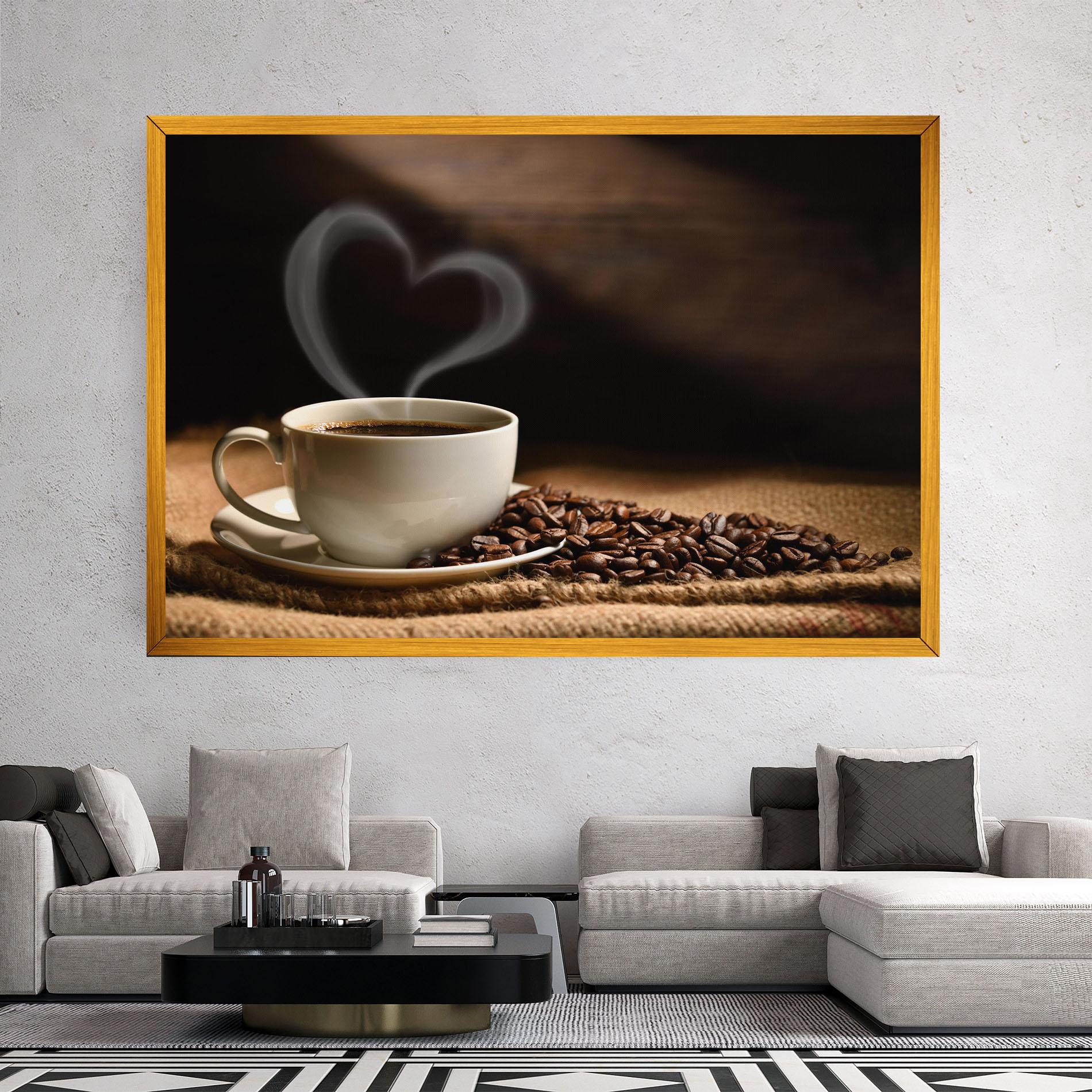 Картина на платно Heart Coffee Smoke mockup 2