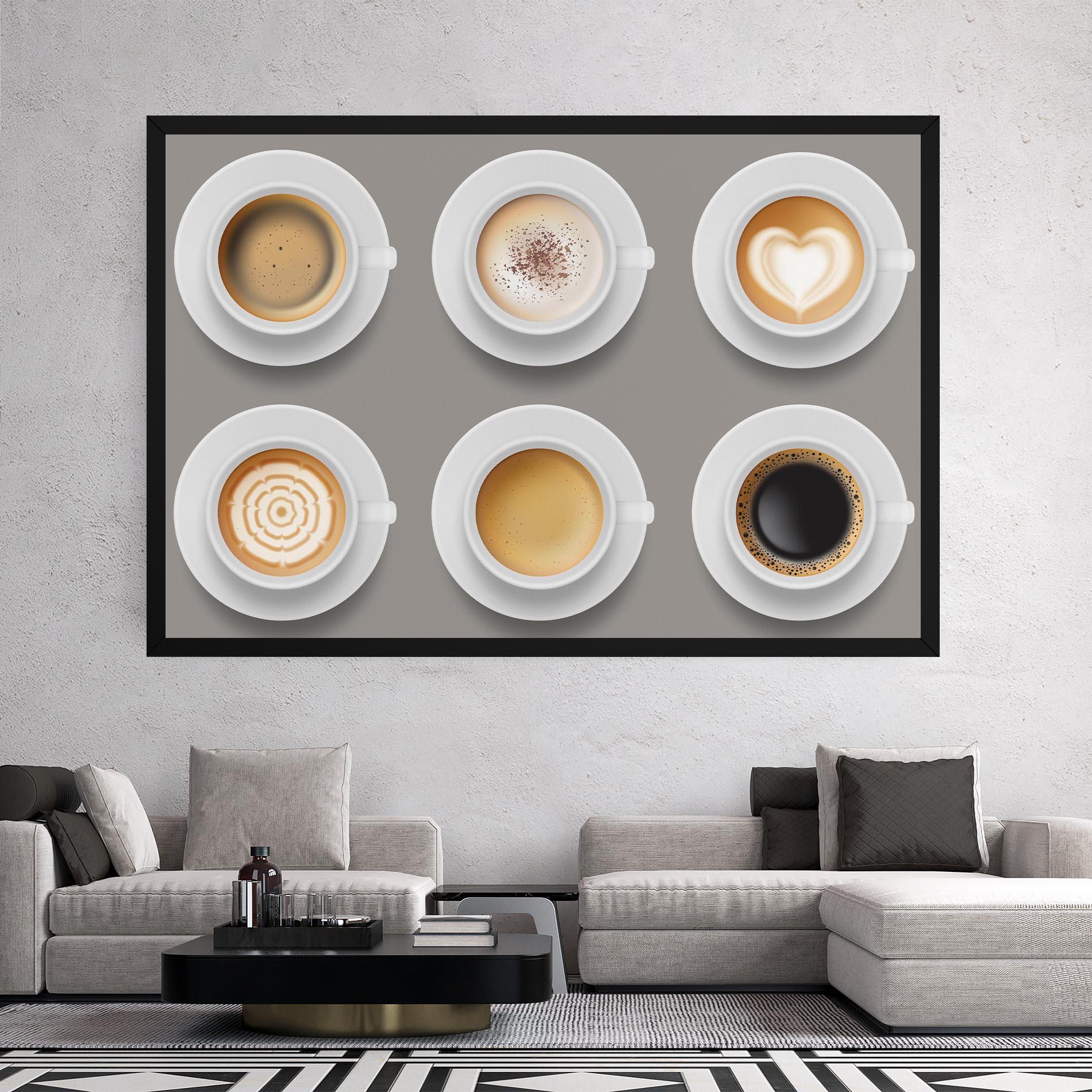 Картина на платно Coffee Cups Mix mockup 2