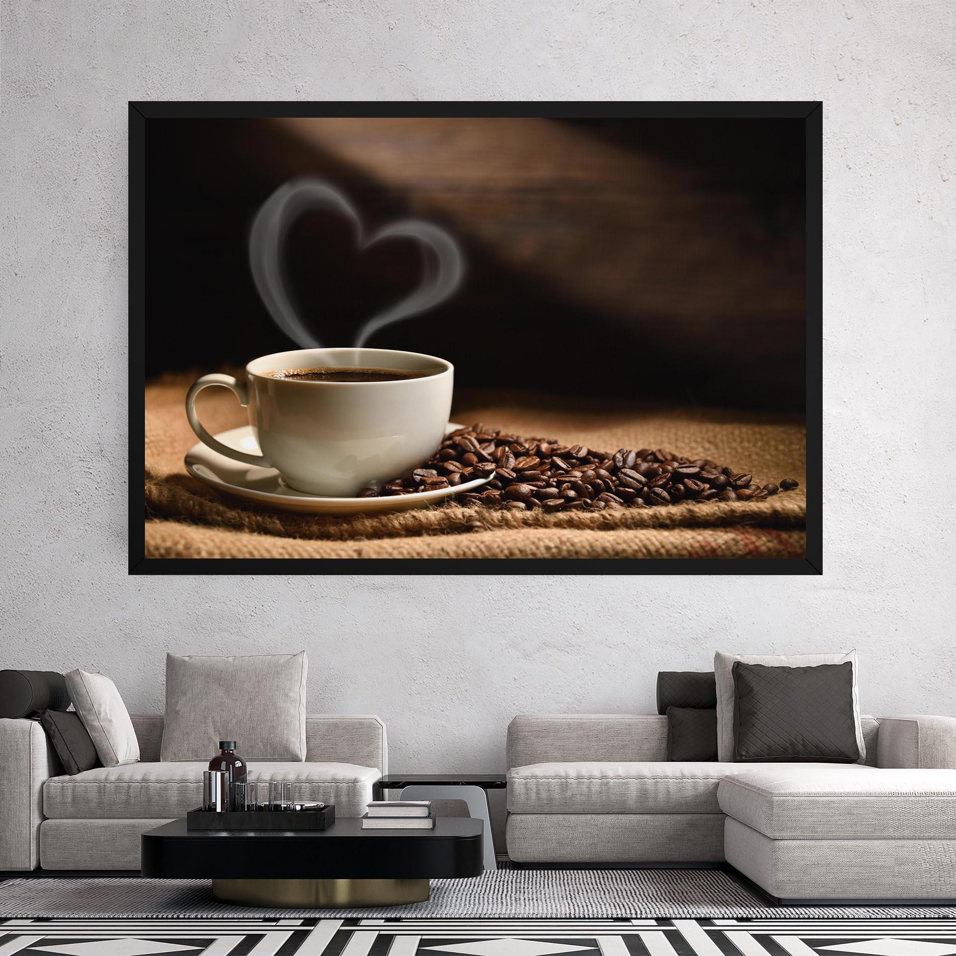 Картина на платно Heart Coffee Smoke mockup 2