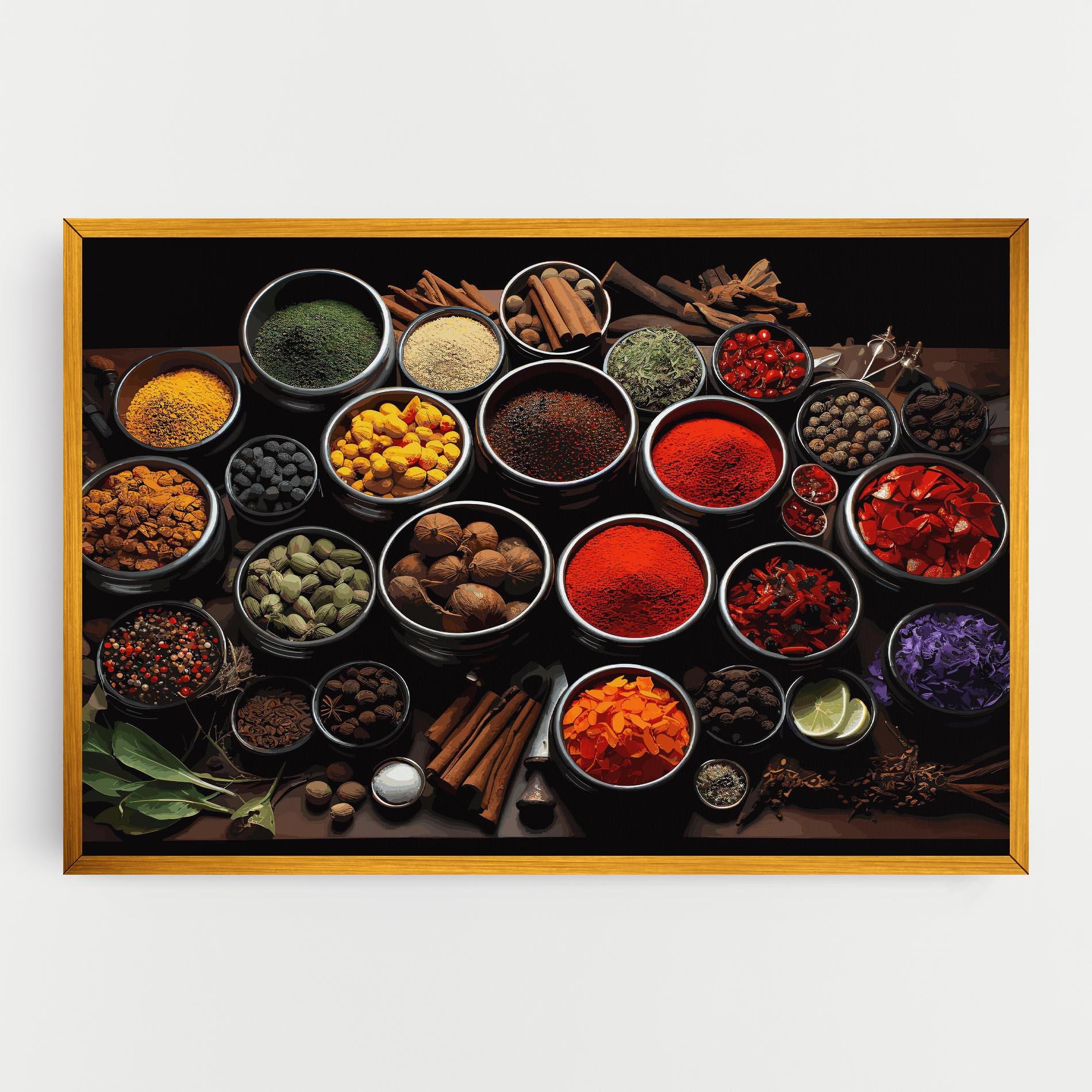 Картина на платно Colorful Herbs Art mockup 0