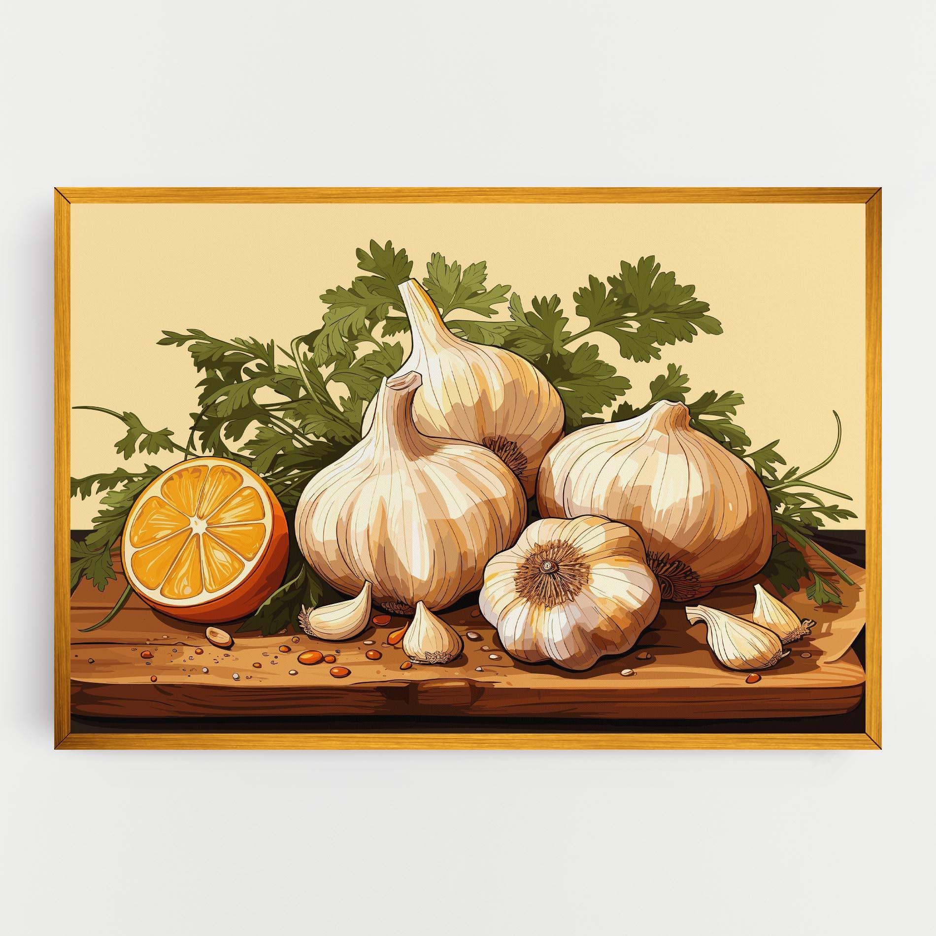 Картина на платно Garlic Lemon mockup 0