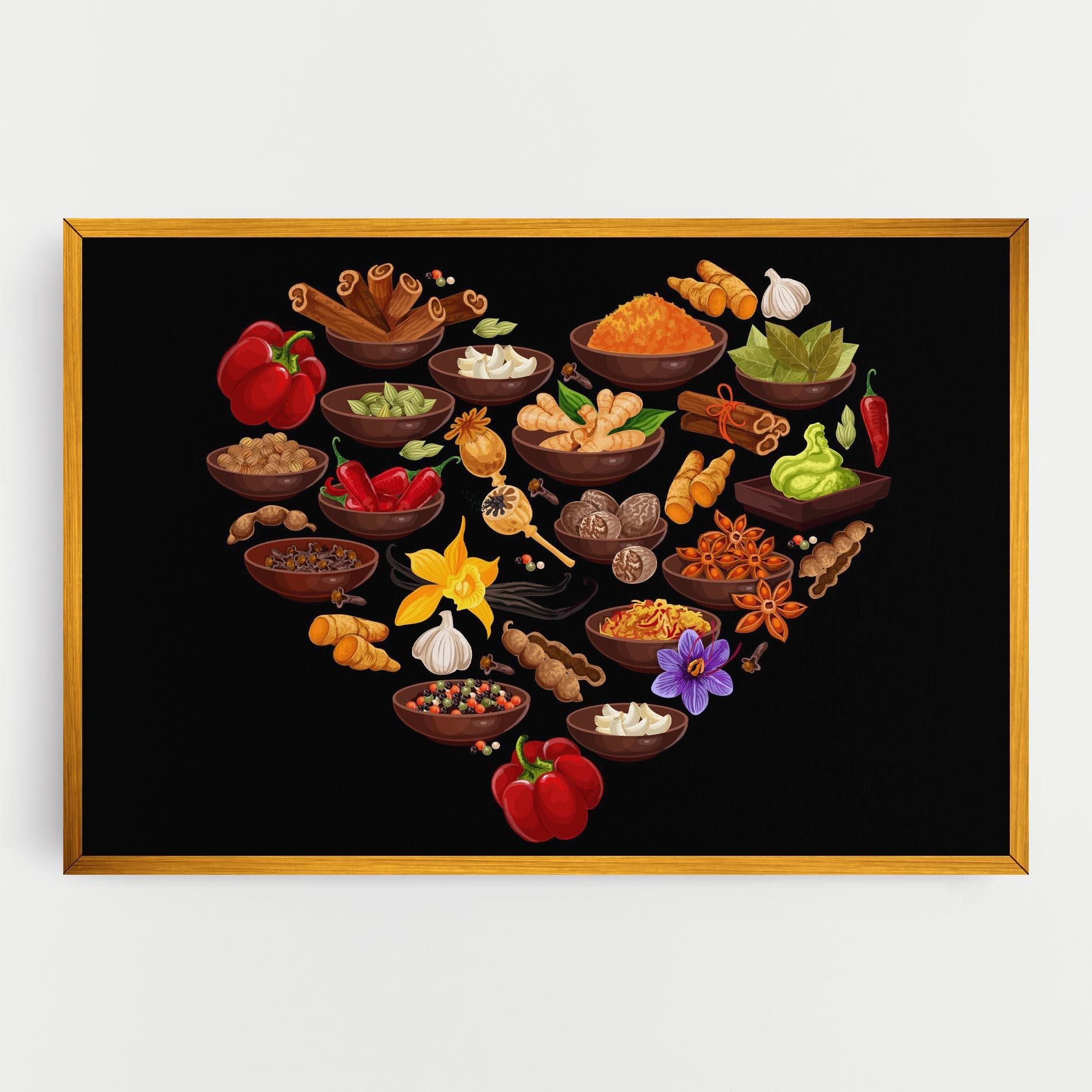Картина на платно Seasoning Heart mockup 0