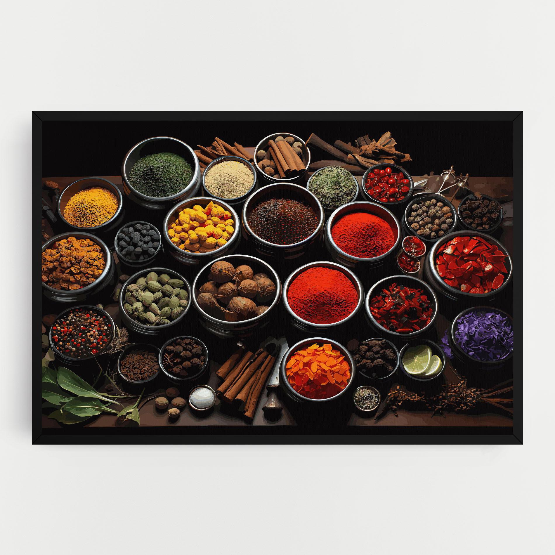 Картина на платно Colorful Herbs Art mockup 0