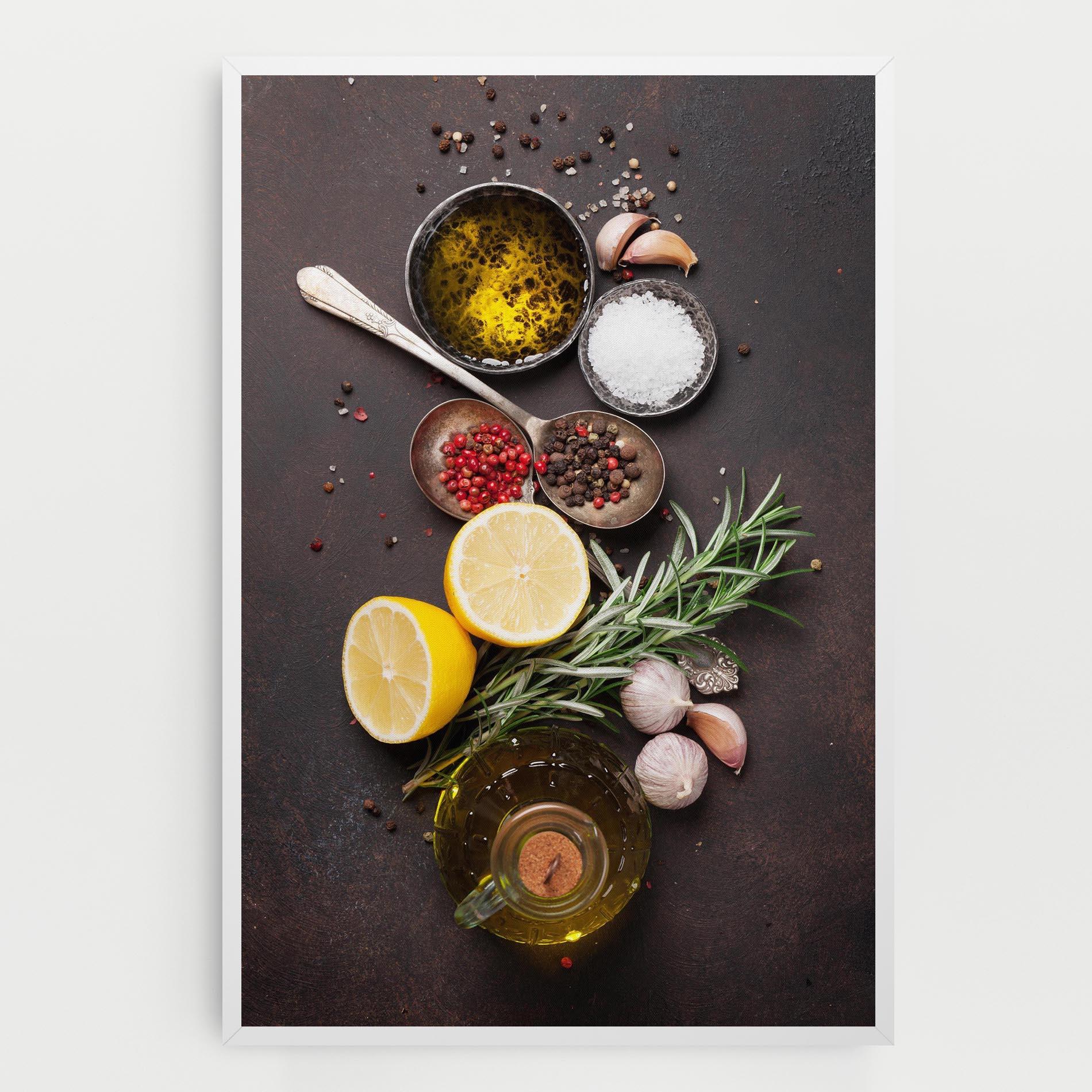 Картина на платно Spices On Stone Table mockup 0