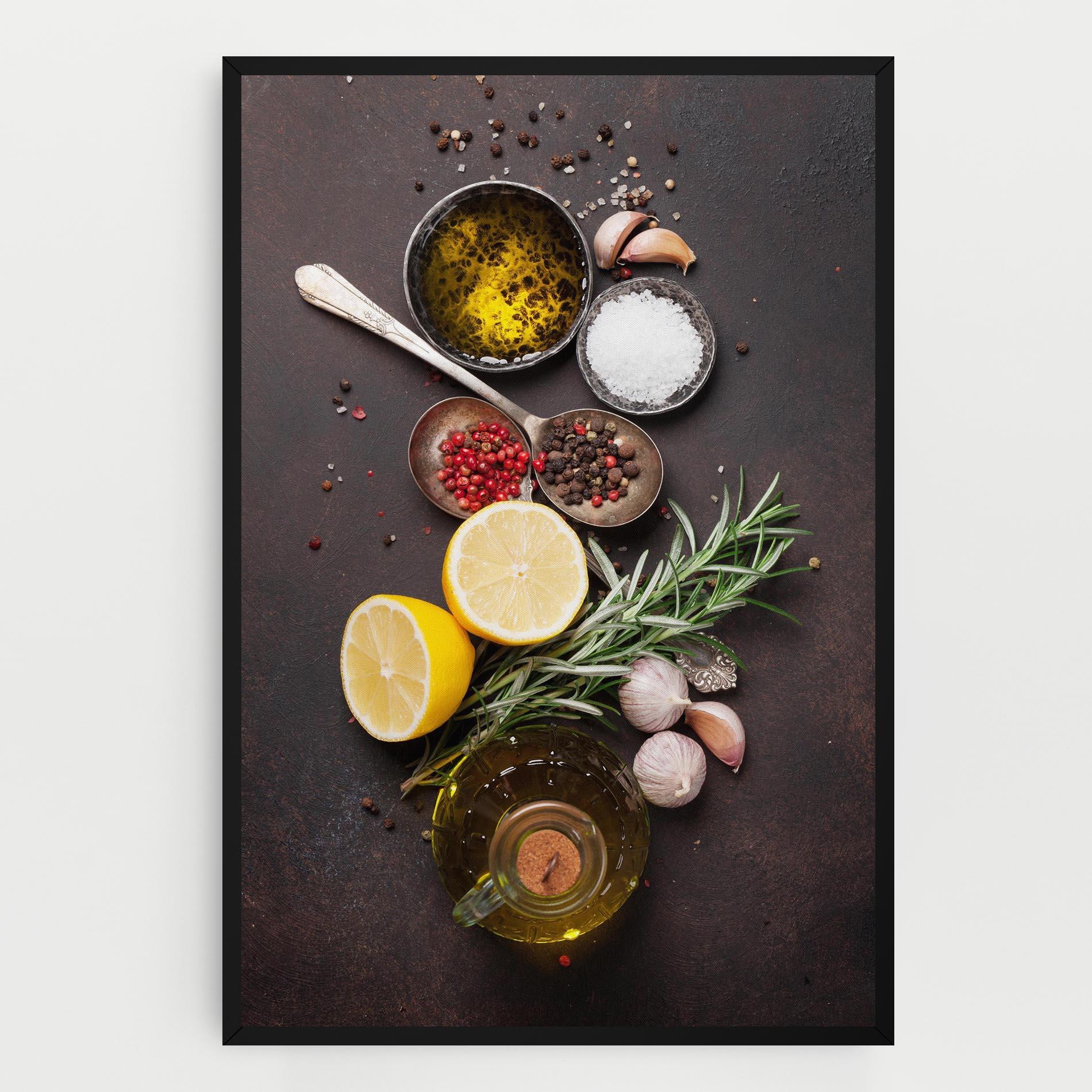 Картина на платно Spices On Stone Table mockup 0