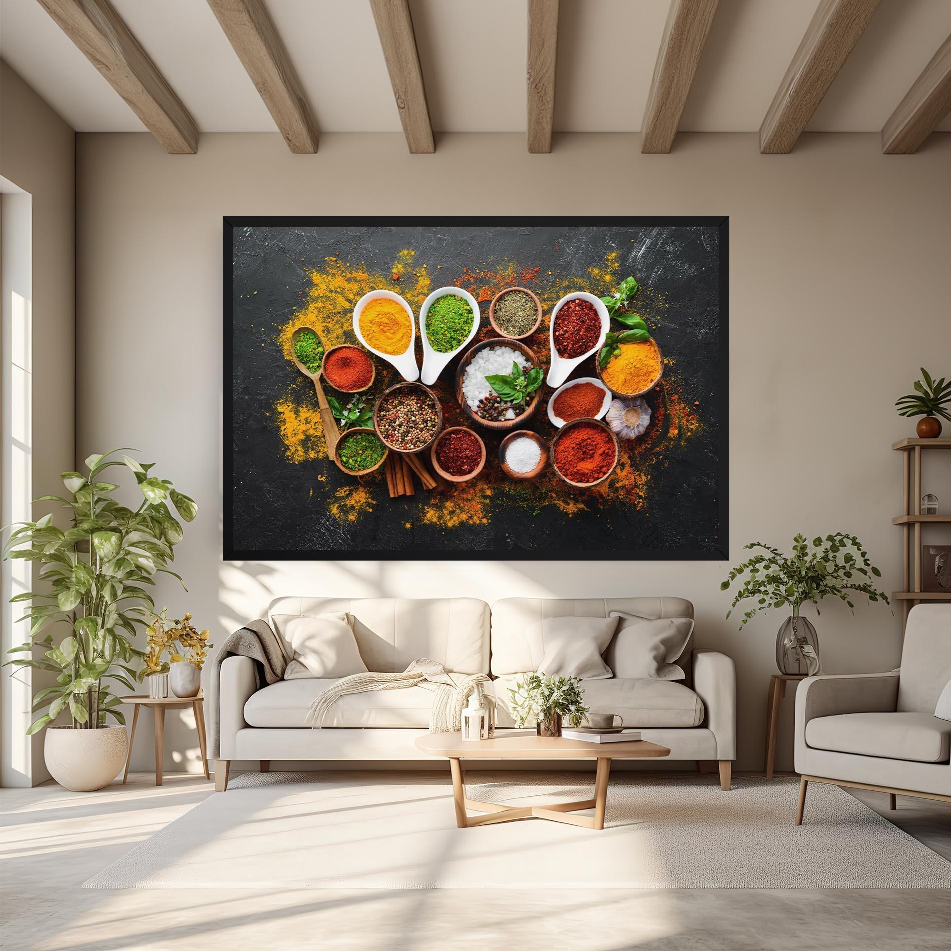 Картина на платно Colorful Herbs Spices mockup 6