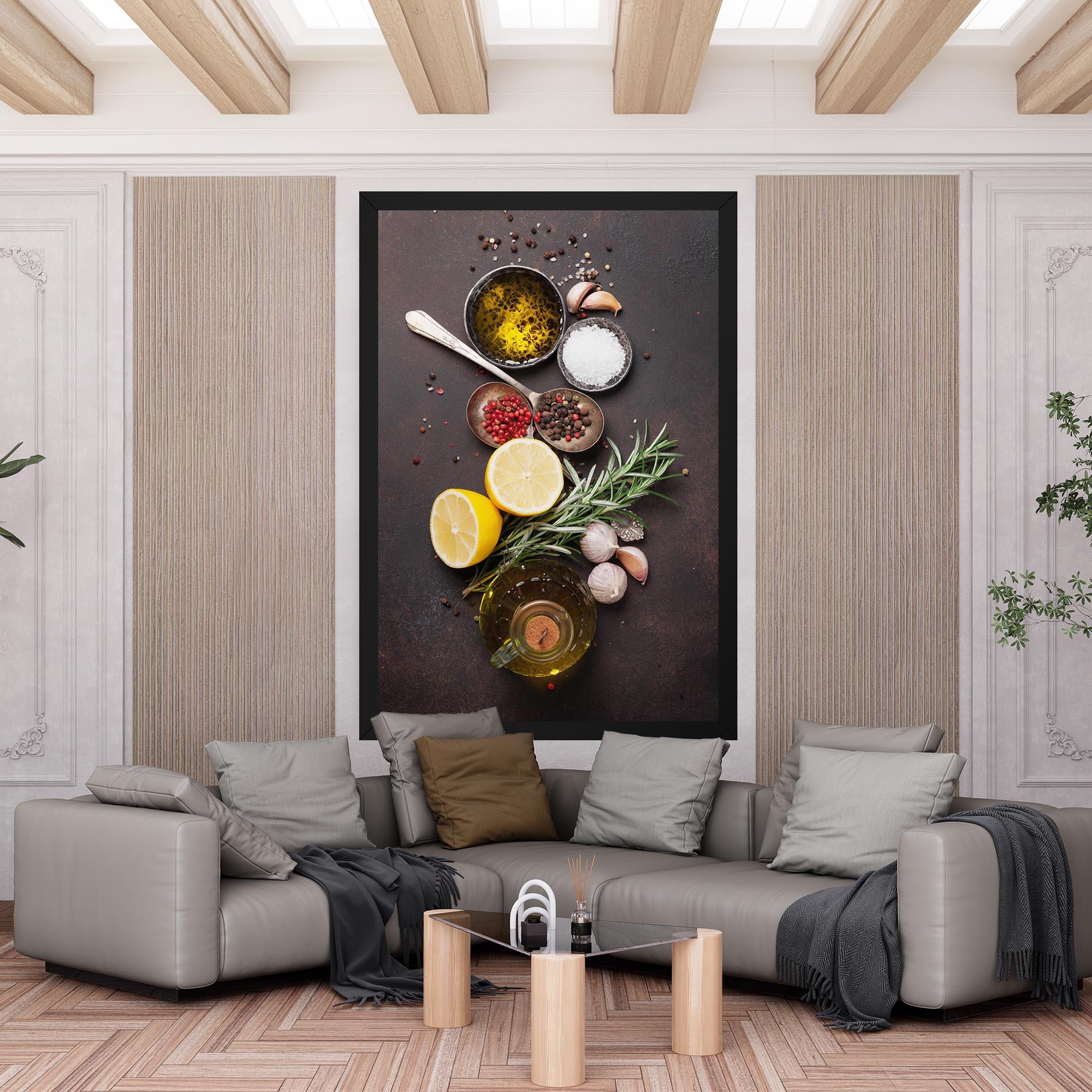 Картина на платно Spices On Stone Table mockup 6