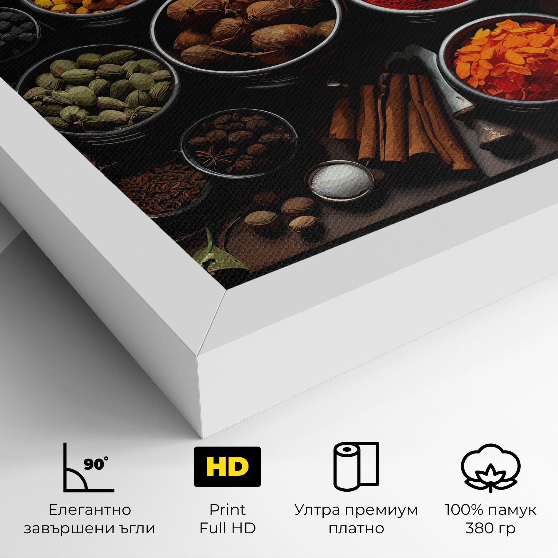 Картина на платно Colorful Herbs Art mockup 4
