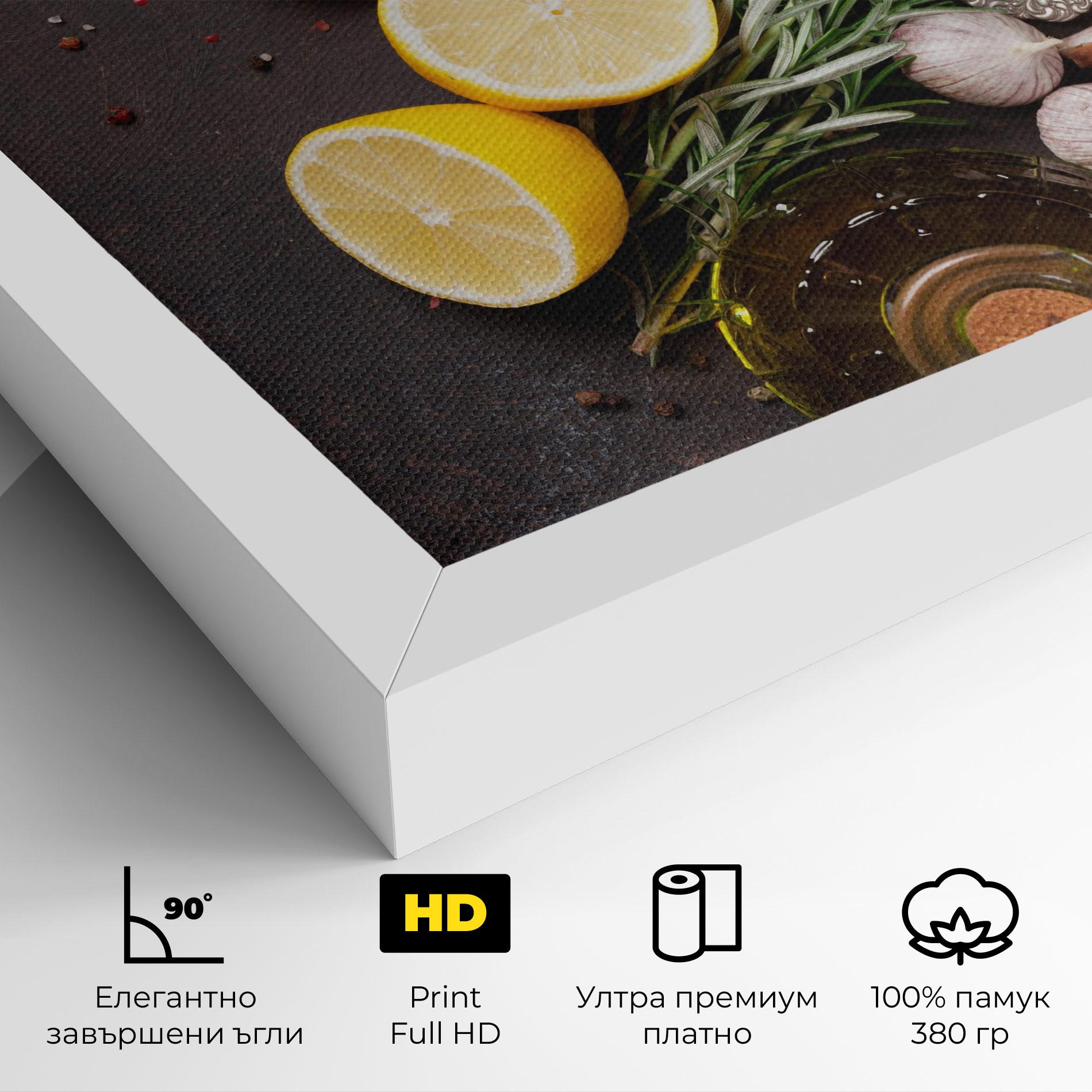Картина на платно Spices On Stone Table mockup 4