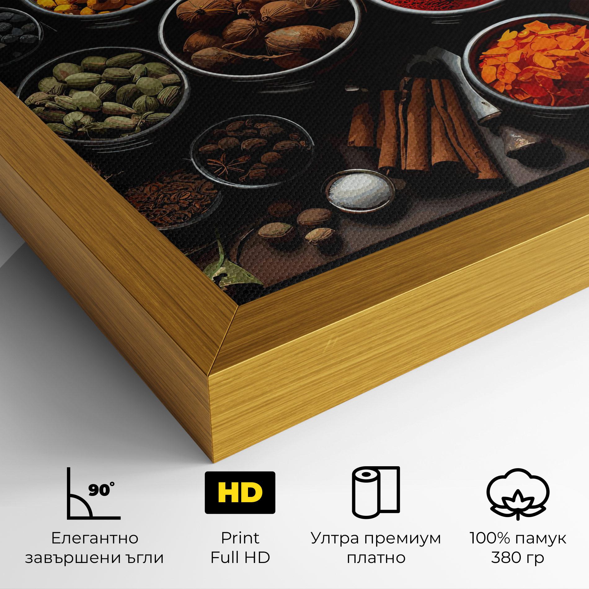 Картина на платно Colorful Herbs Art mockup 4