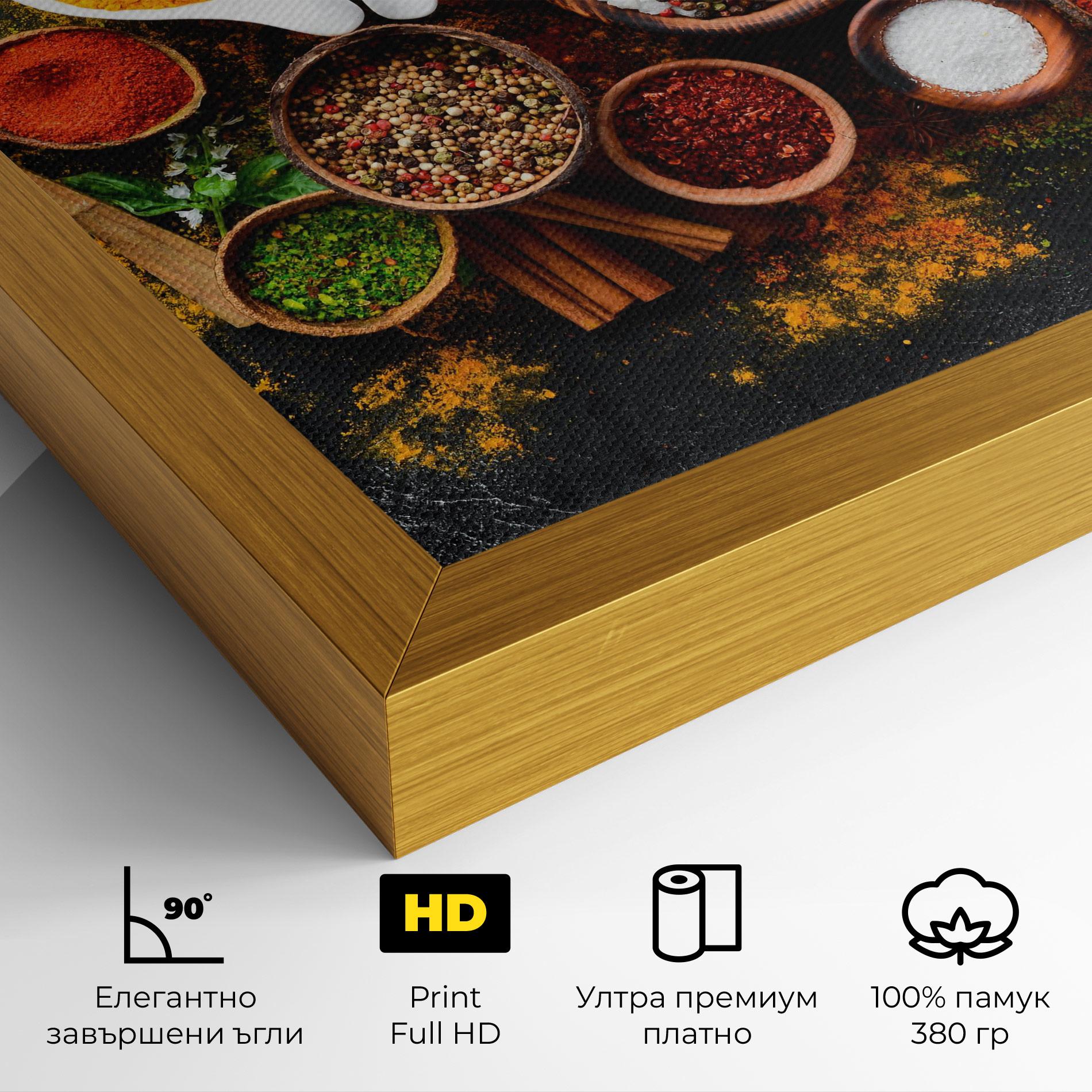 Картина на платно Colorful Herbs Spices mockup 4