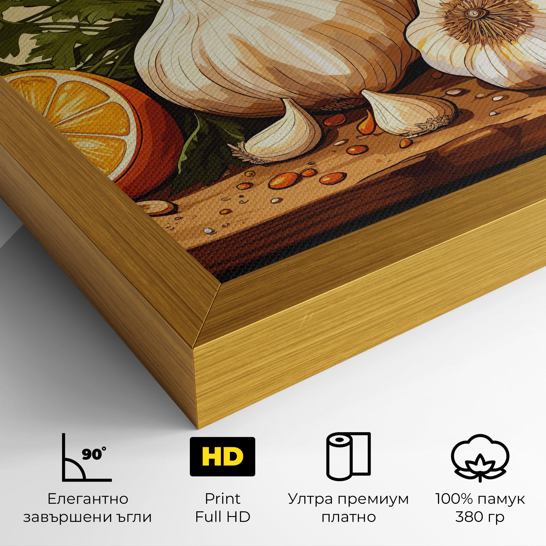 Картина на платно Garlic Lemon mockup 4