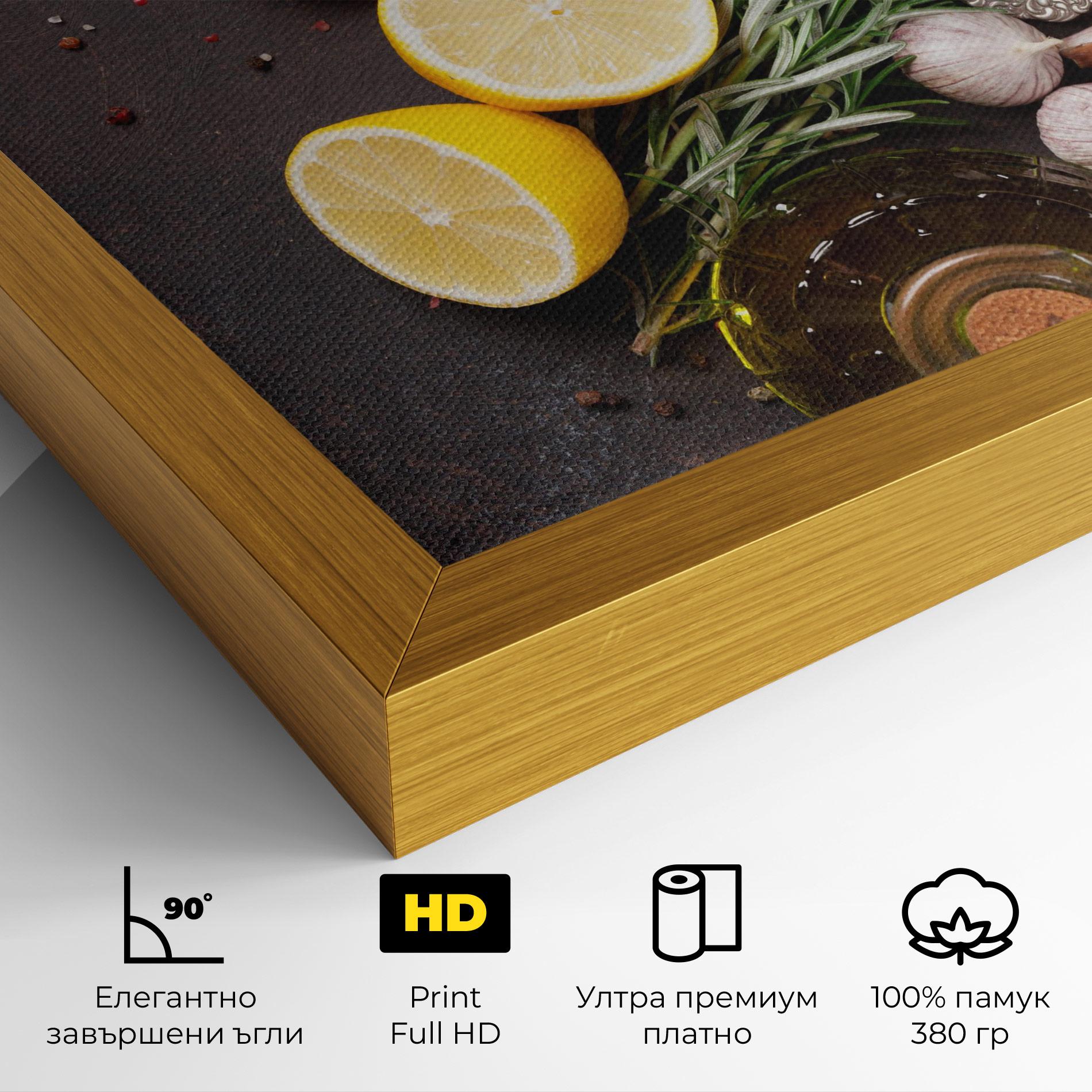 Картина на платно Spices On Stone Table mockup 4