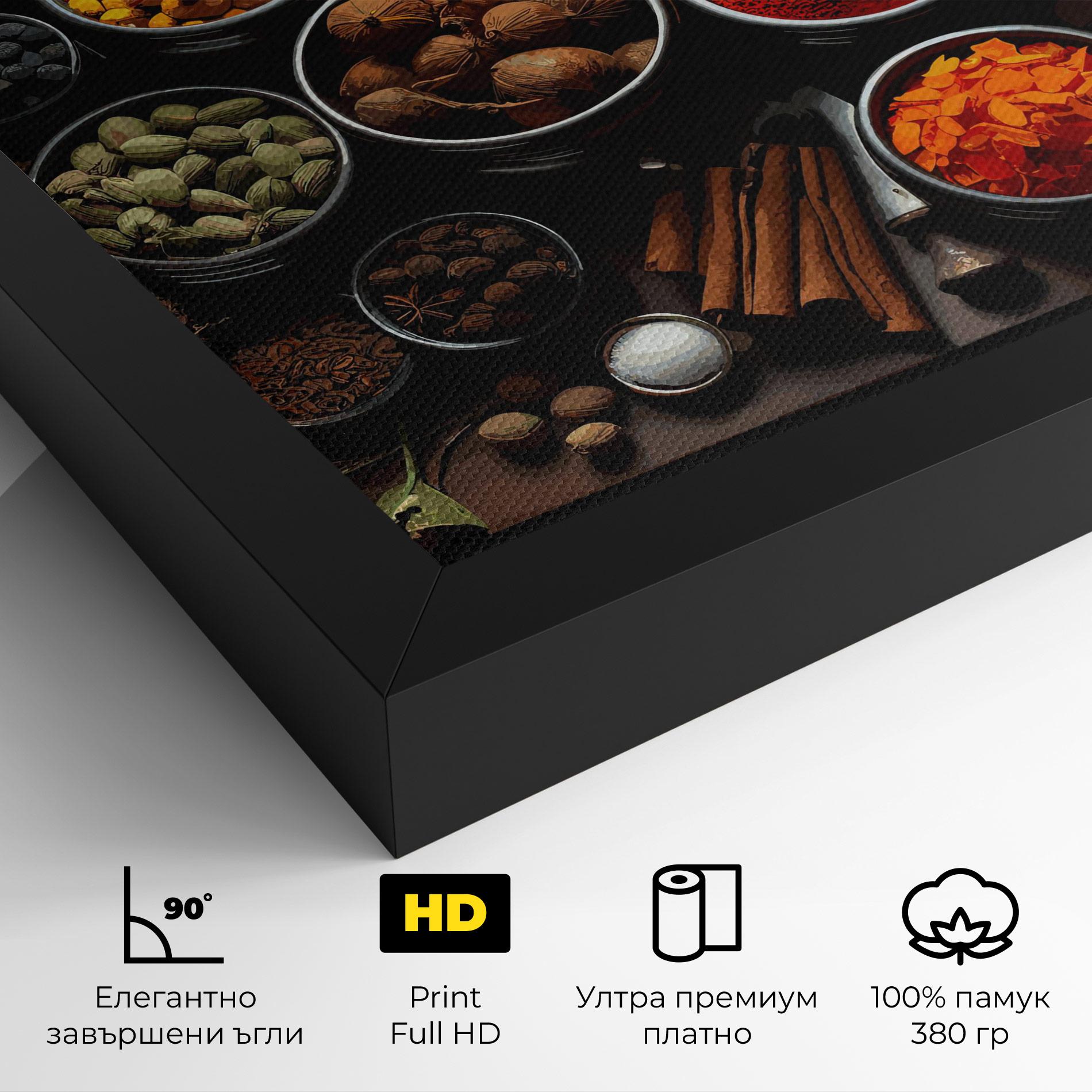 Картина на платно Colorful Herbs Art mockup 4