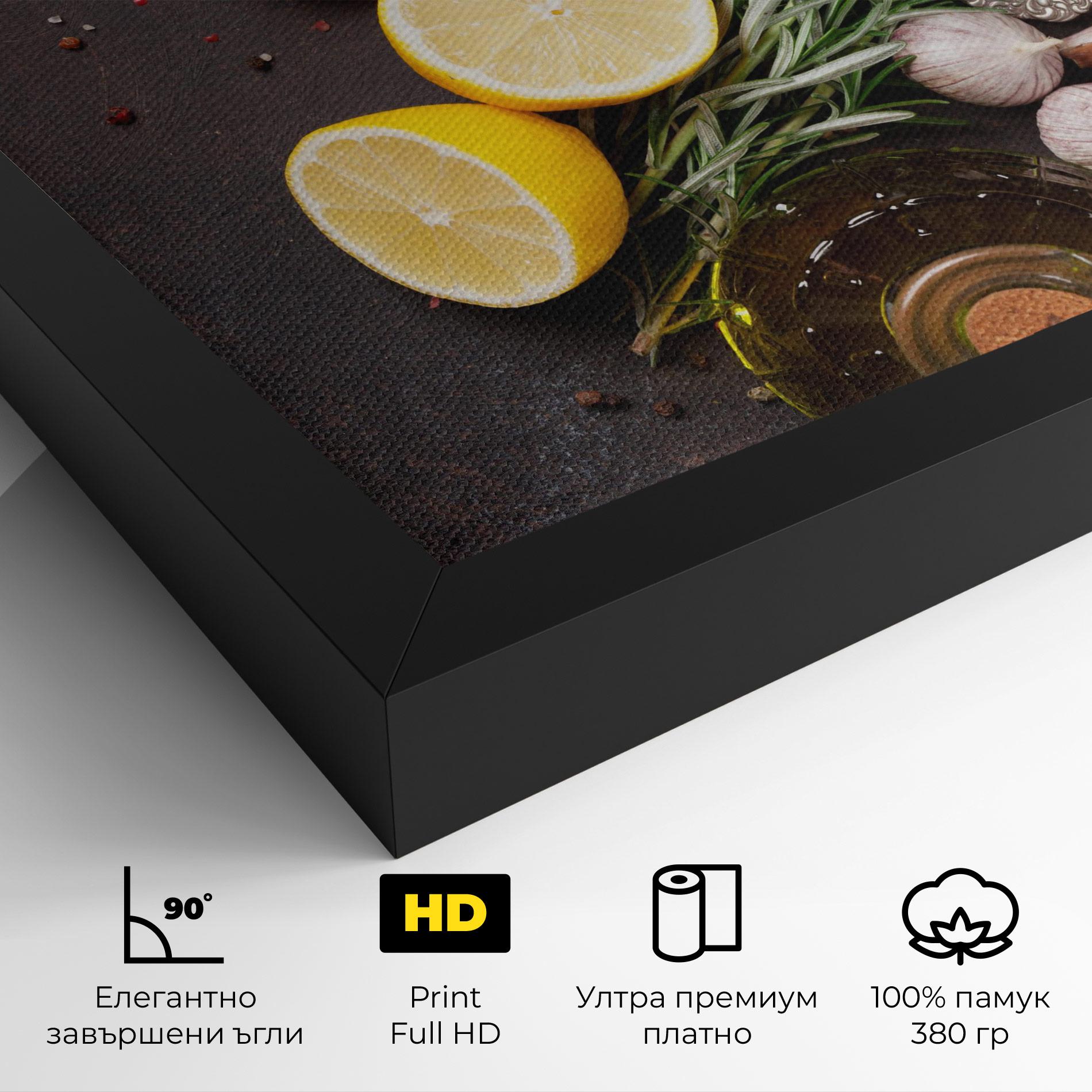 Картина на платно Spices On Stone Table mockup 4