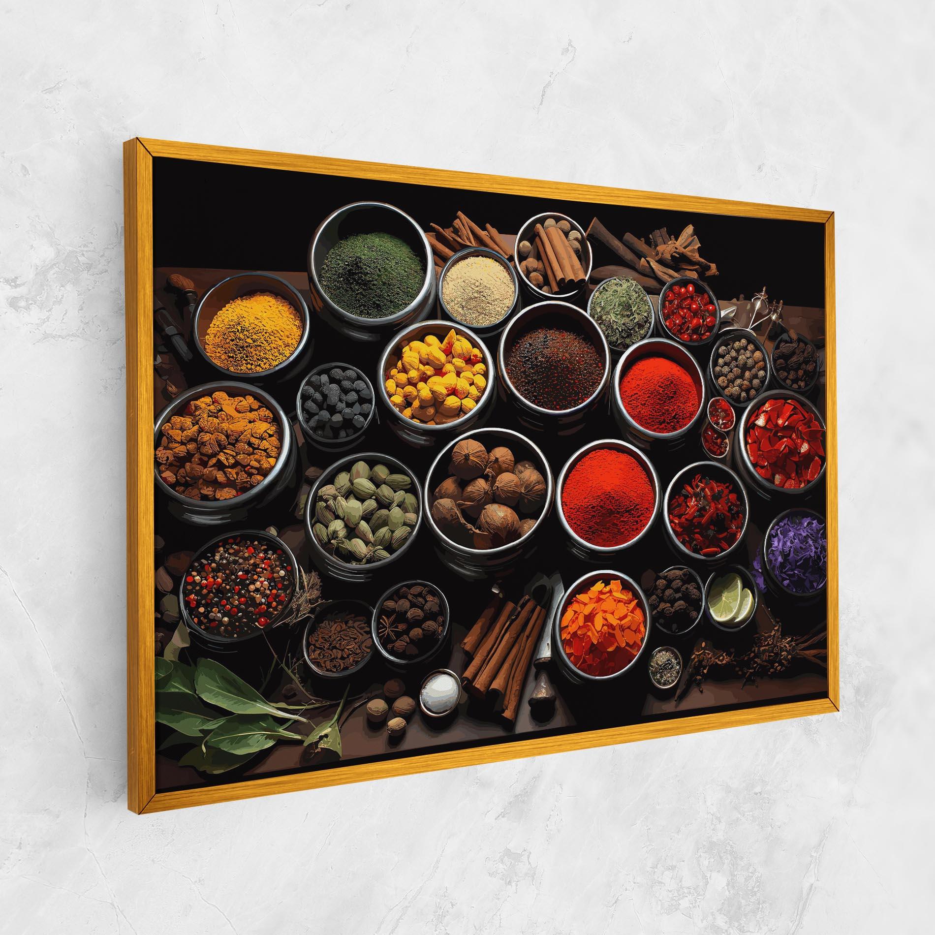 Картина на платно Colorful Herbs Art mockup 1