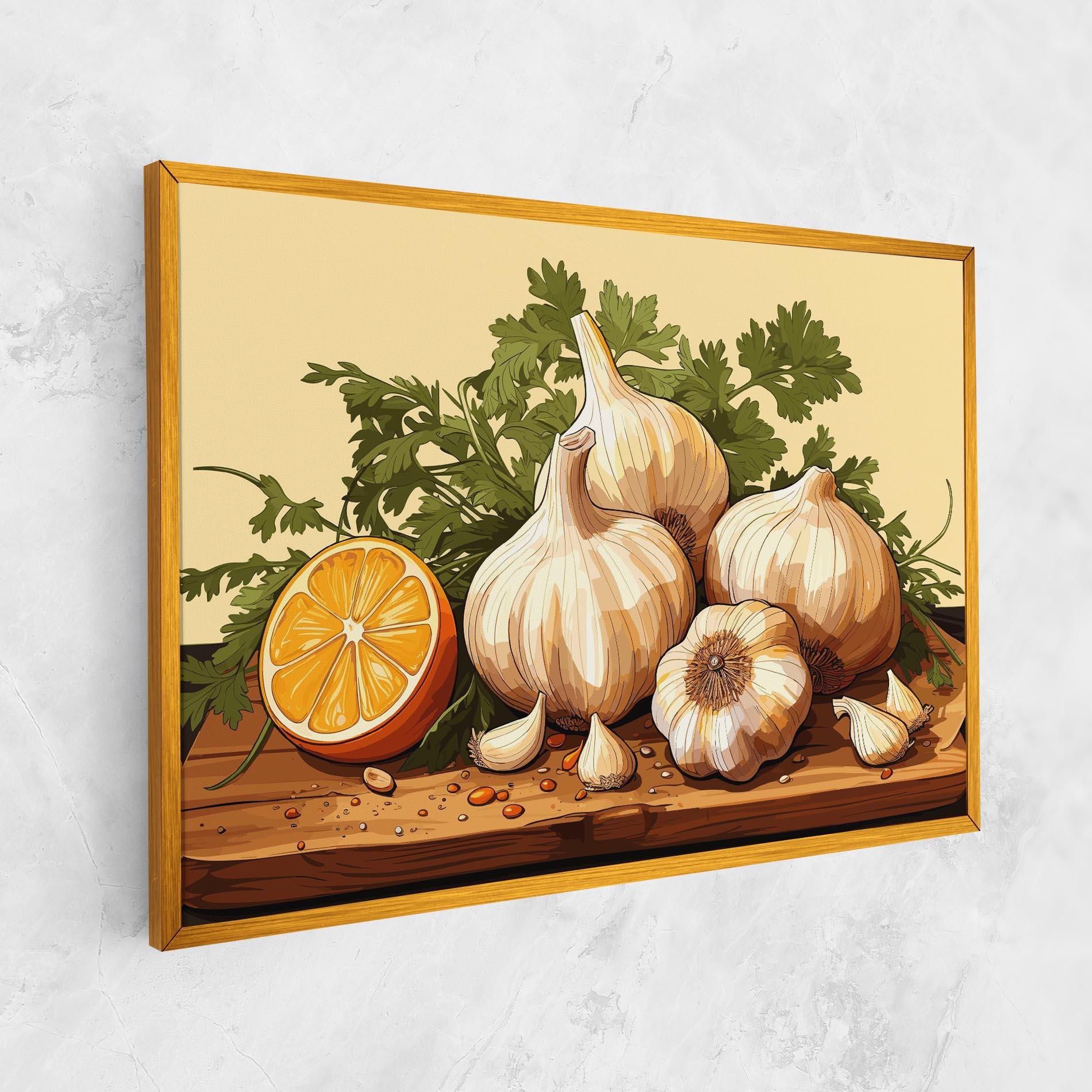 Картина на платно Garlic Lemon mockup 1
