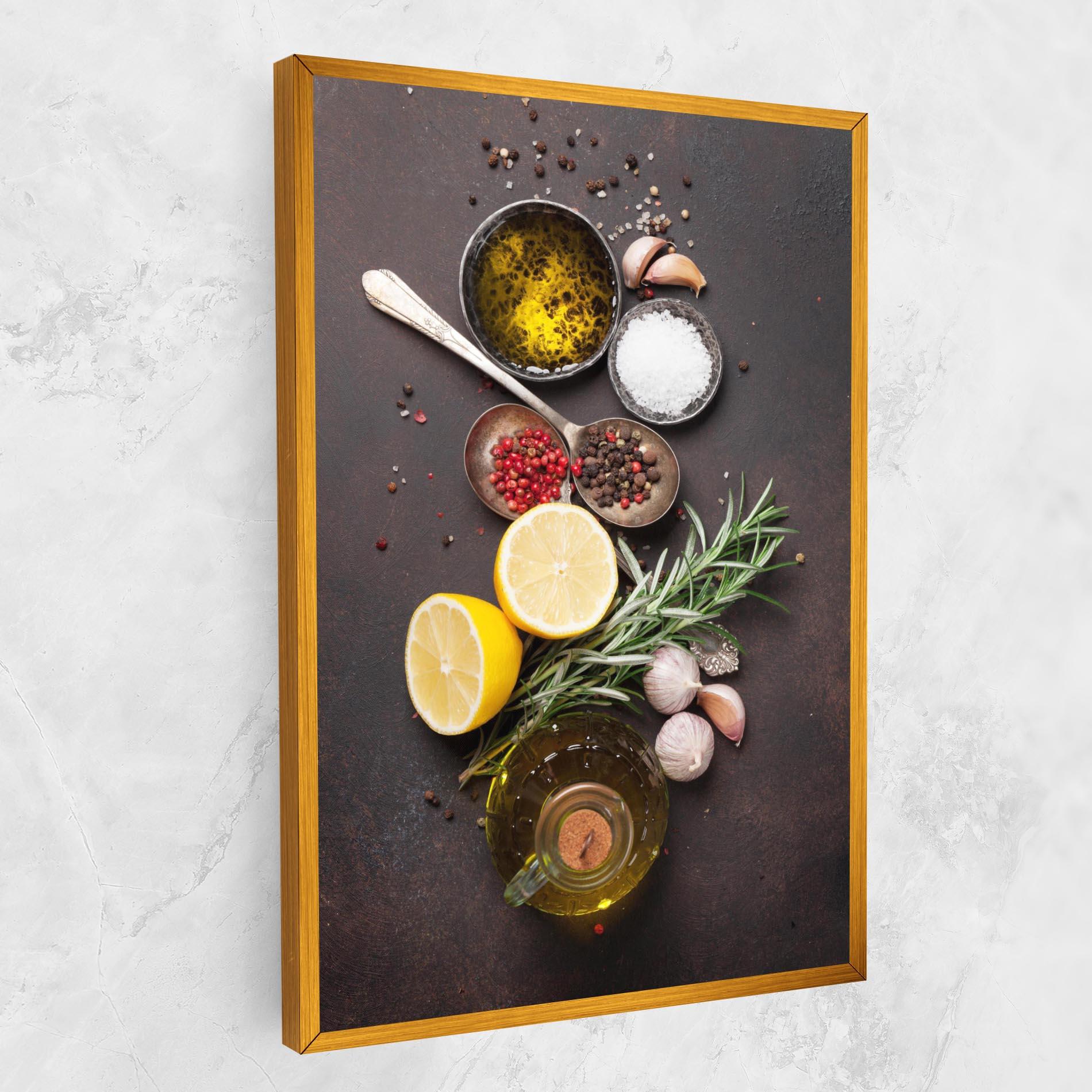 Картина на платно Spices On Stone Table mockup 1