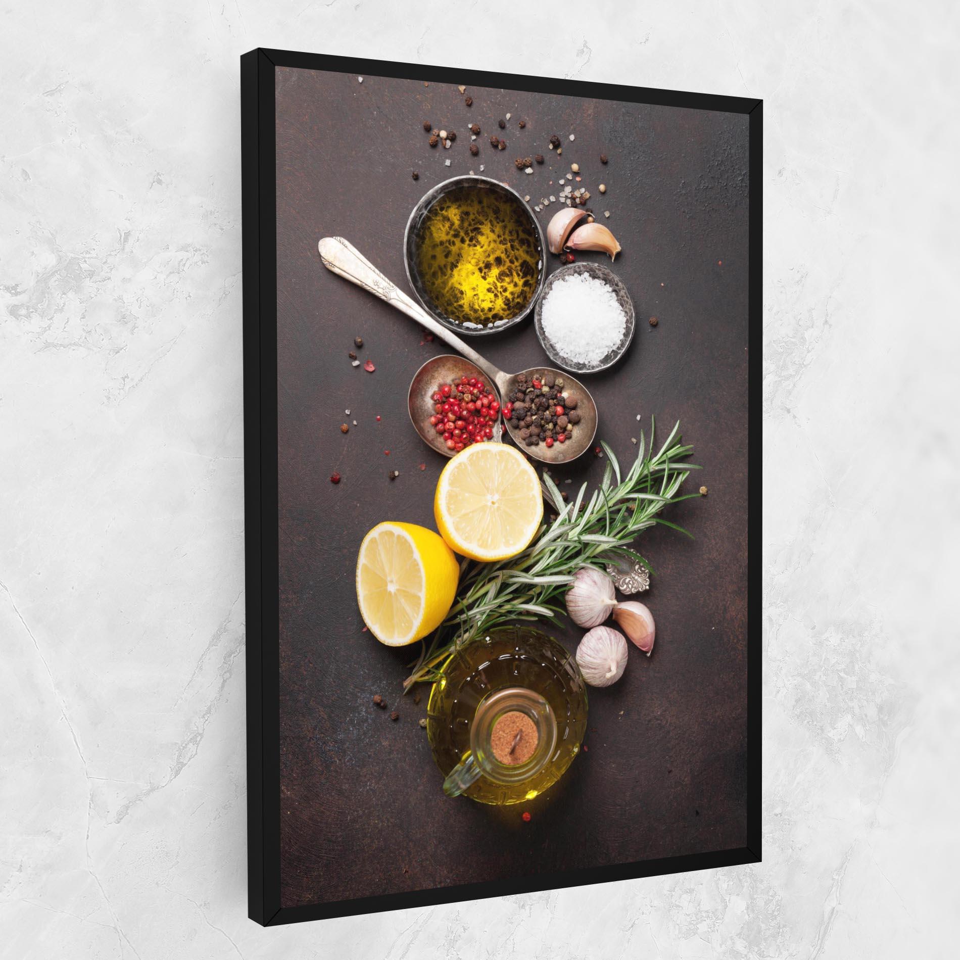 Картина на платно Spices On Stone Table mockup 1