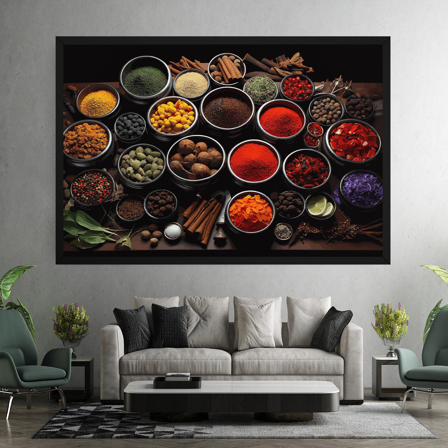 Картина на платно Colorful Herbs Art mockup 7