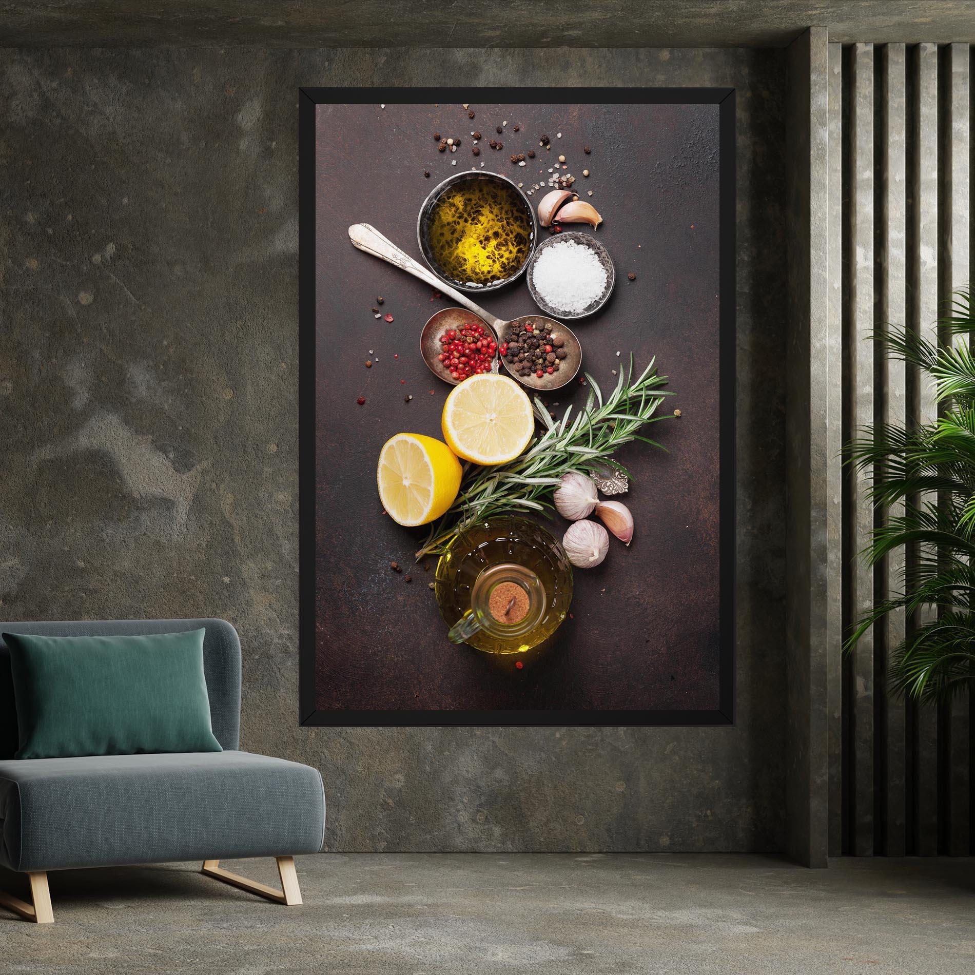 Картина на платно Spices On Stone Table mockup 7
