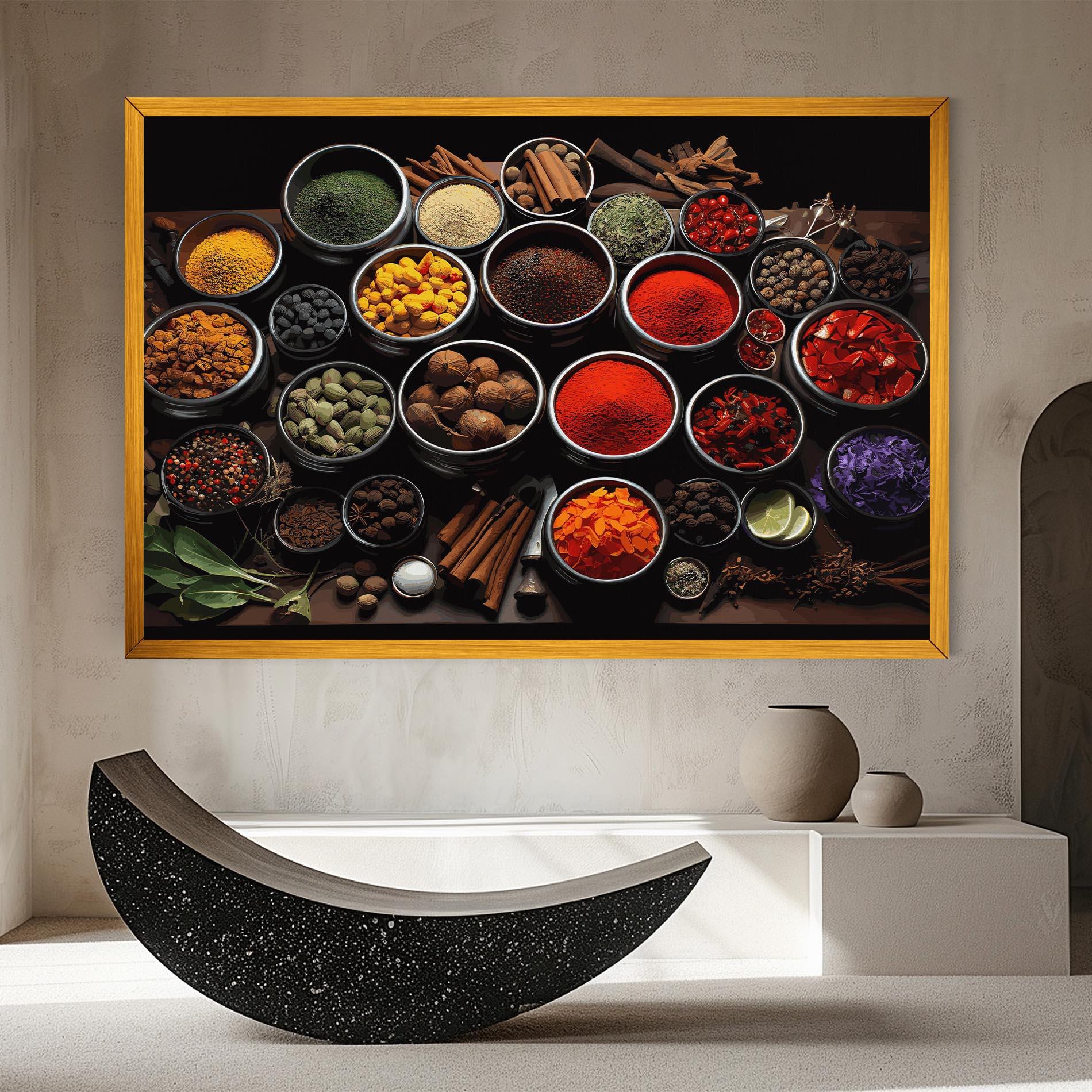 Картина на платно Colorful Herbs Art mockup 8