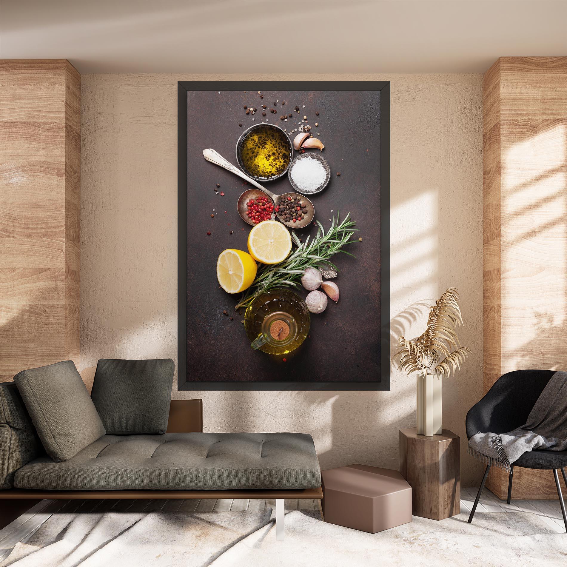 Картина на платно Spices On Stone Table mockup 8