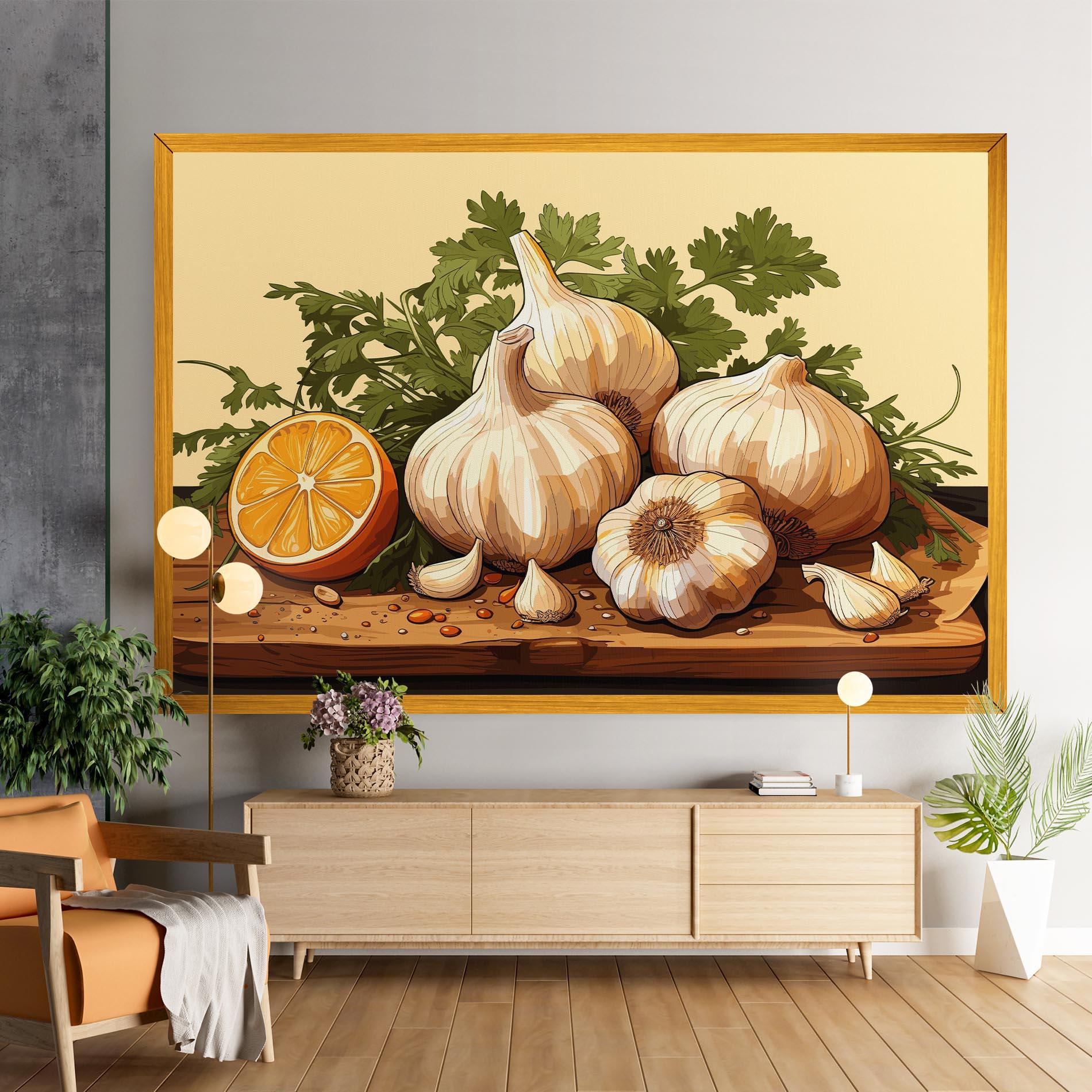 Картина на платно Garlic Lemon mockup 9