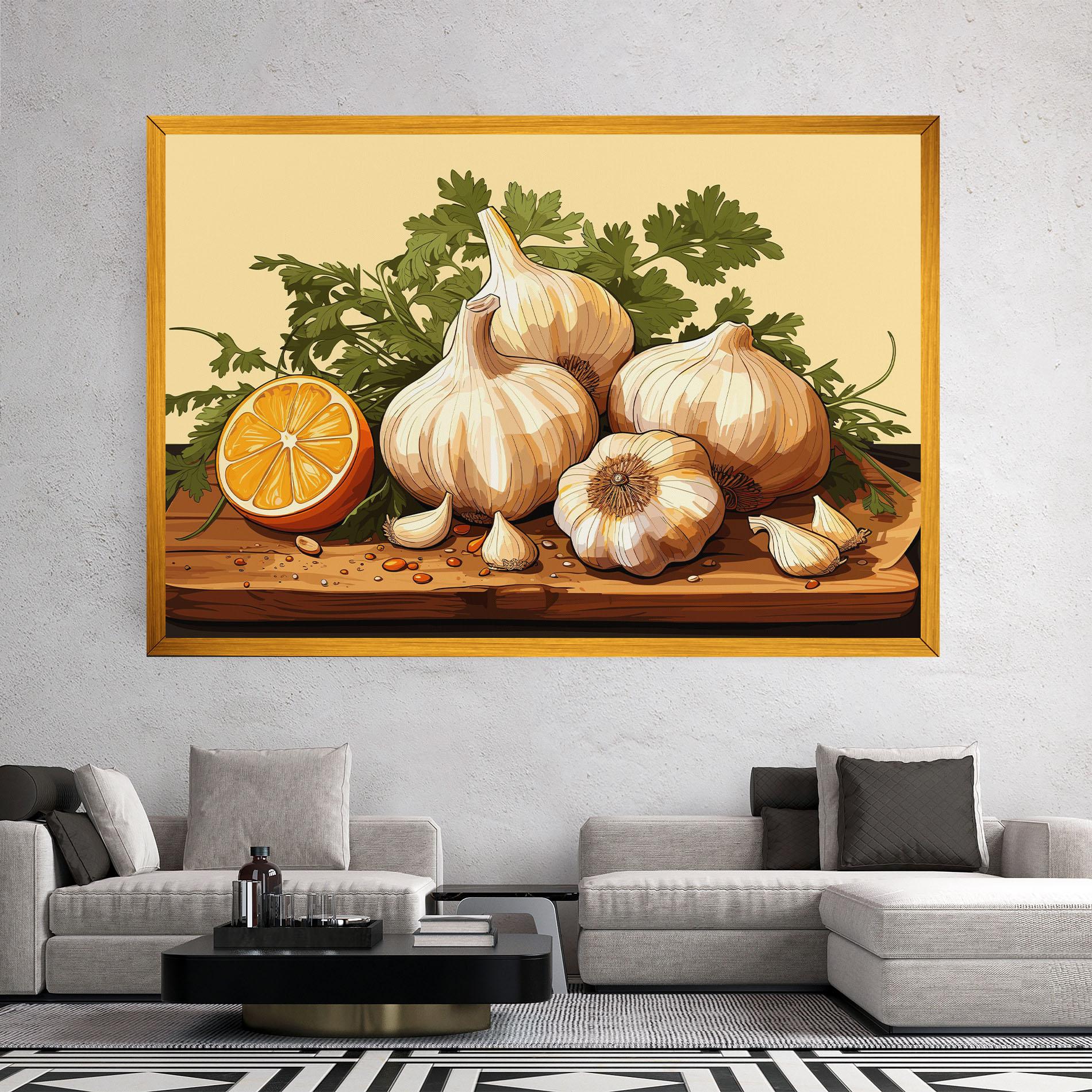 Картина на платно Garlic Lemon mockup 2