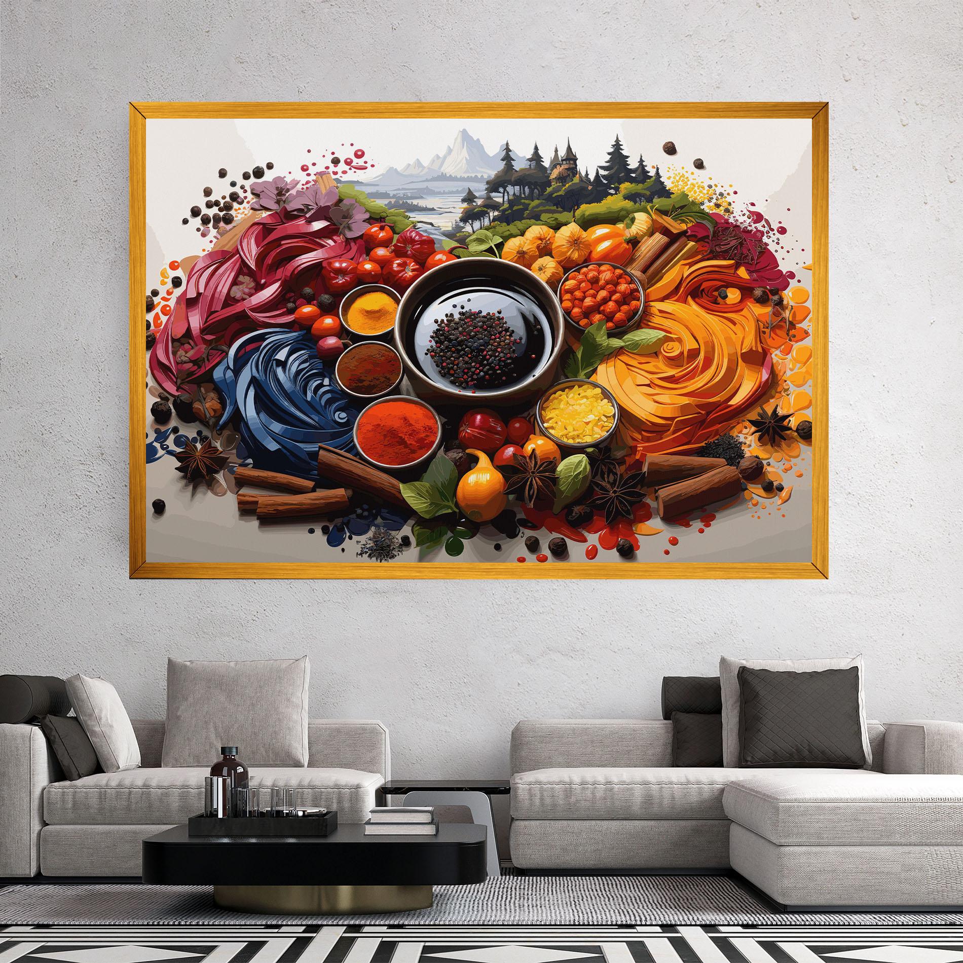 Картина на платно Spices Village mockup 2