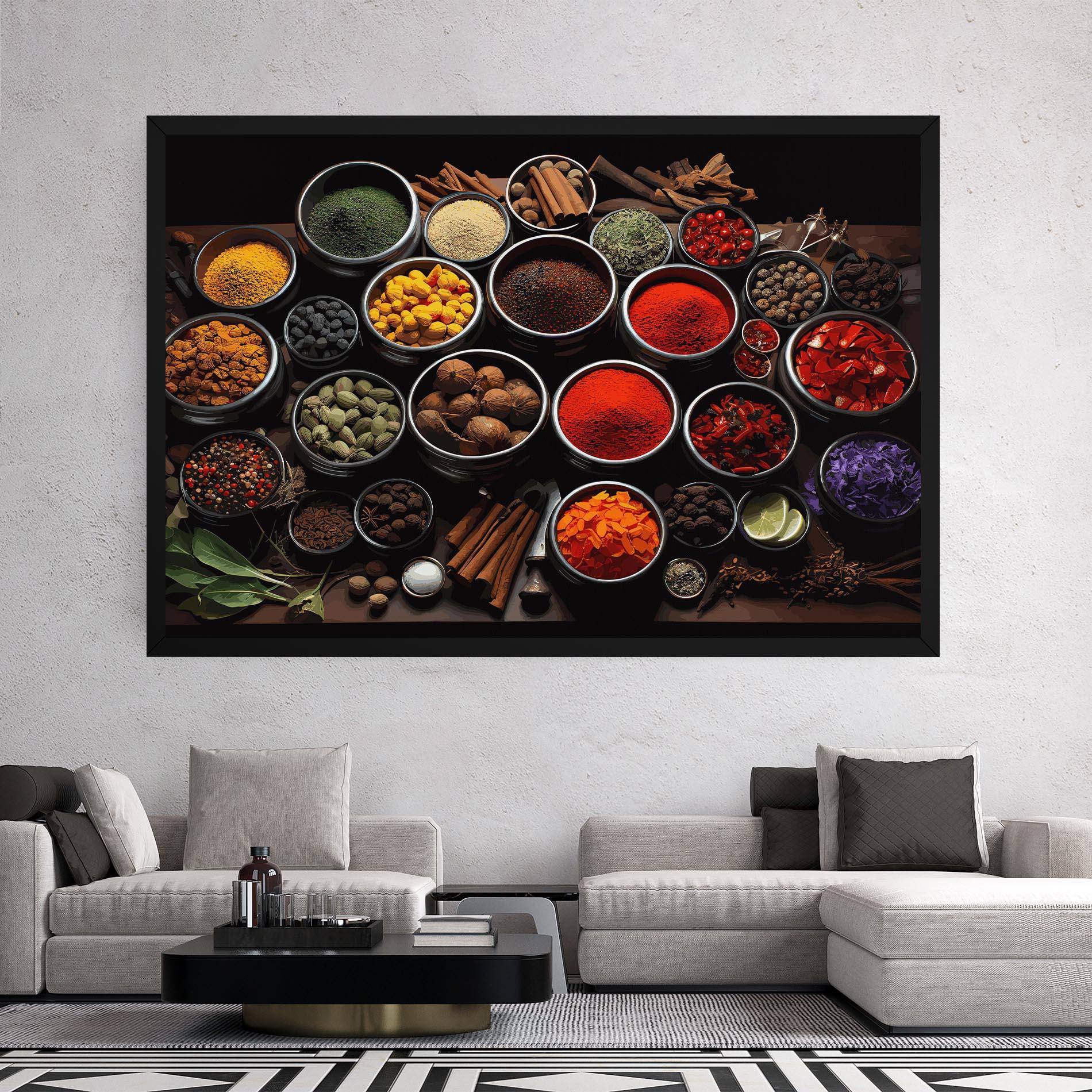 Картина на платно Colorful Herbs Art mockup 2