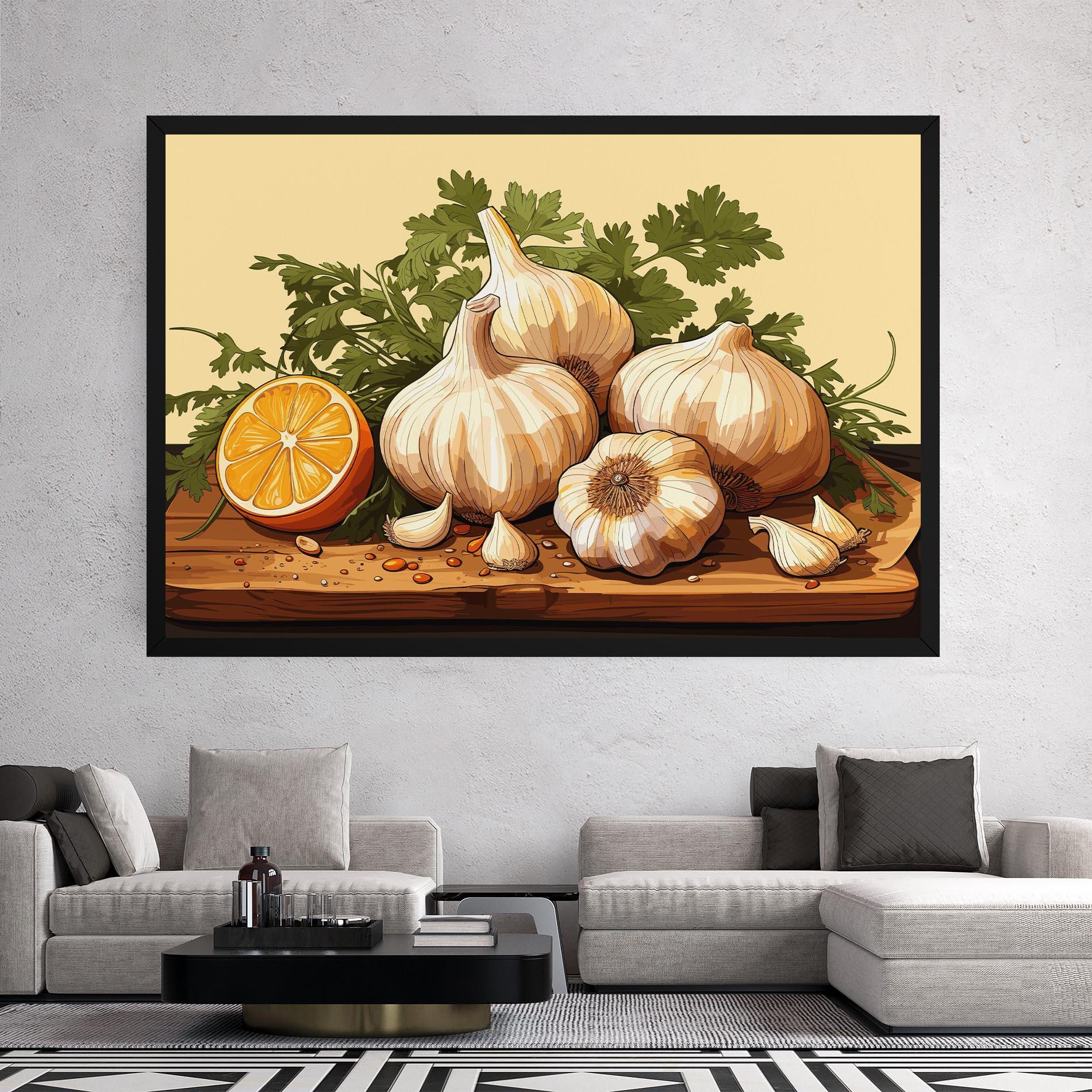 Картина на платно Garlic Lemon mockup 2