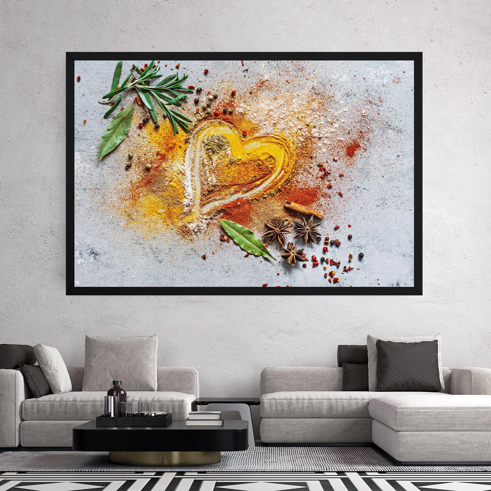 Картина на платно Heart Spice Powders mockup 2