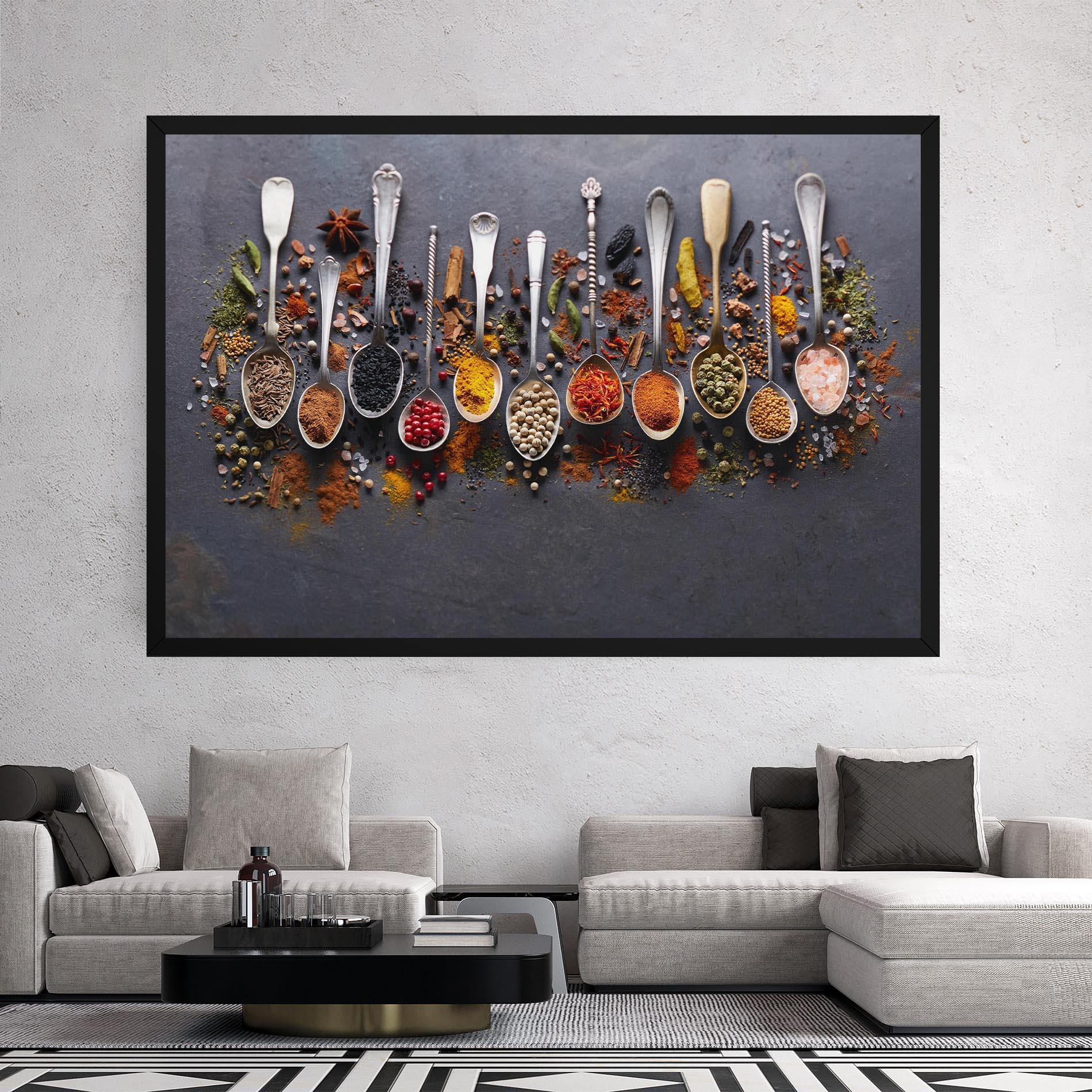 Картина на платно Spices Black Board mockup 2