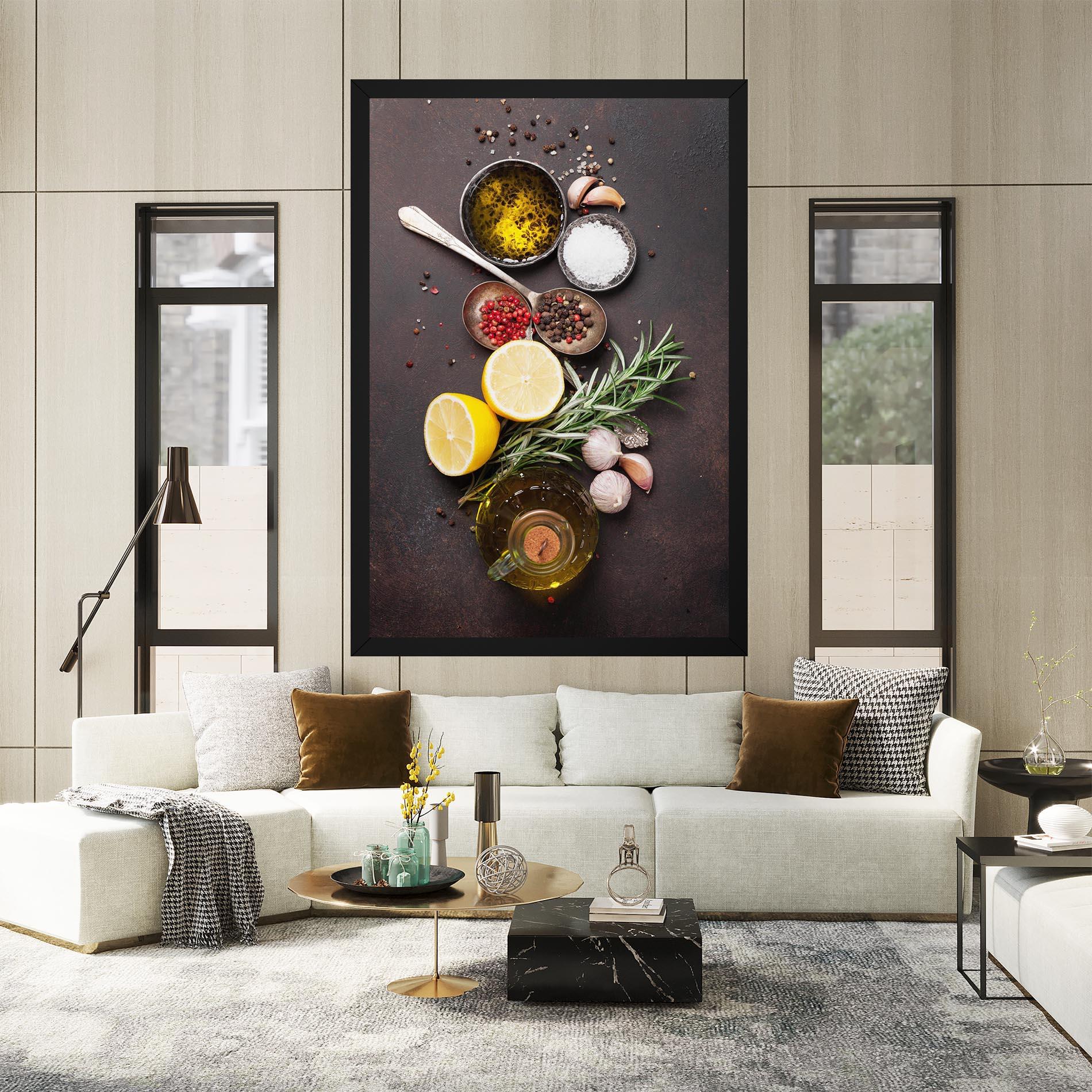 Картина на платно Spices On Stone Table mockup 2