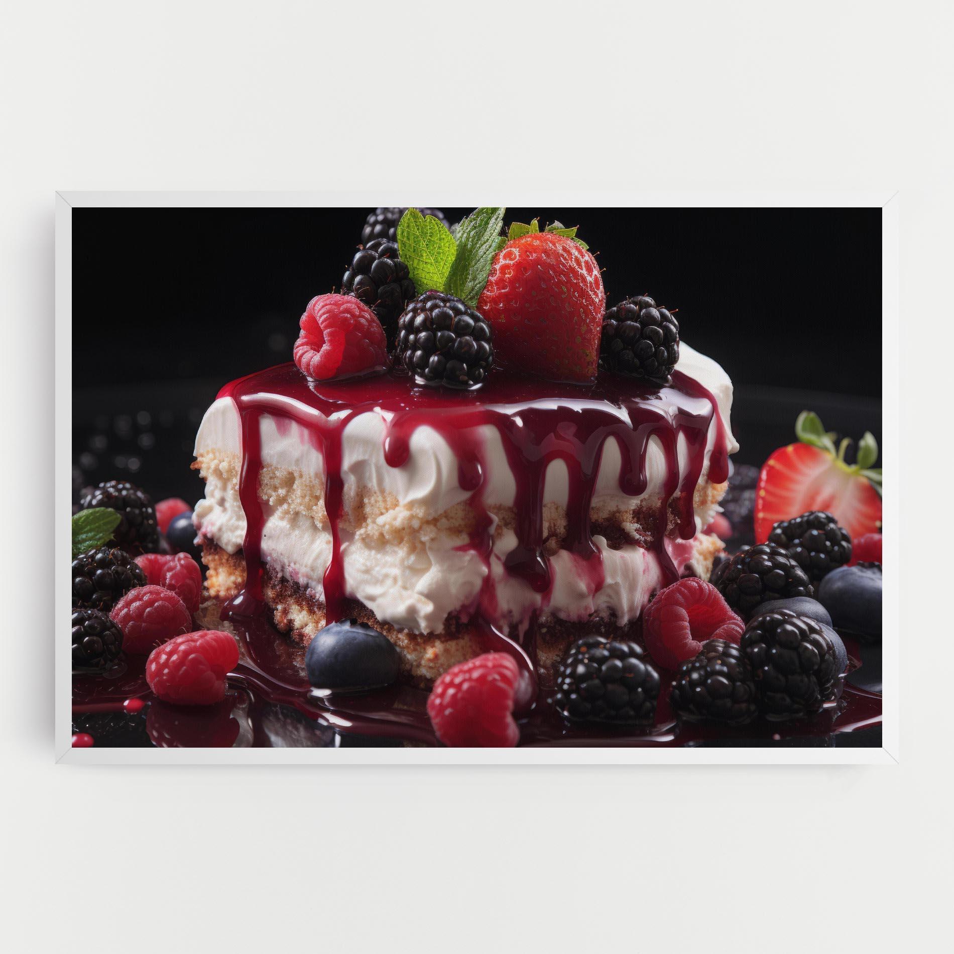 Картина на платно Berries Cream Dessert mockup 0