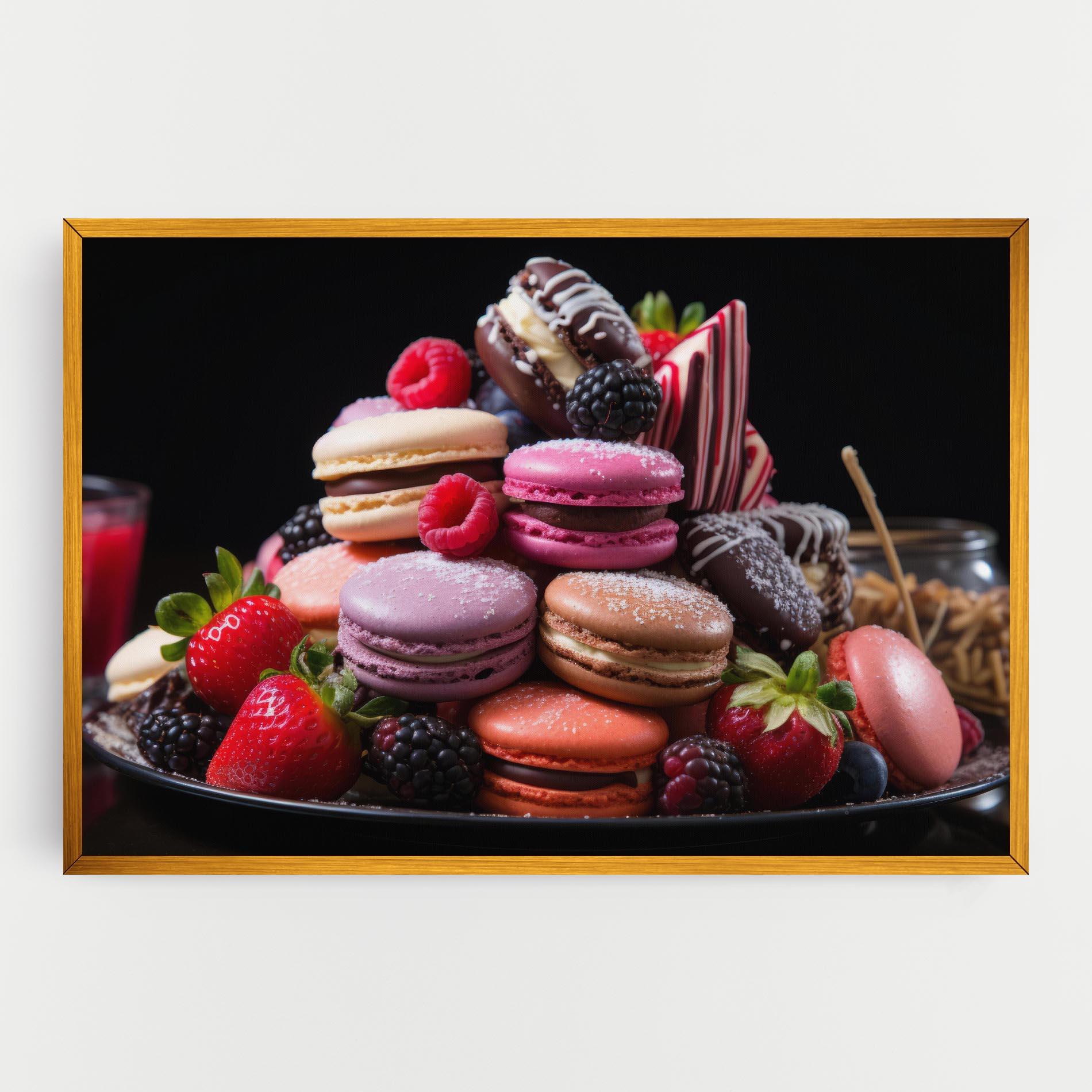 Картина на платно Berries Macarons mockup 0