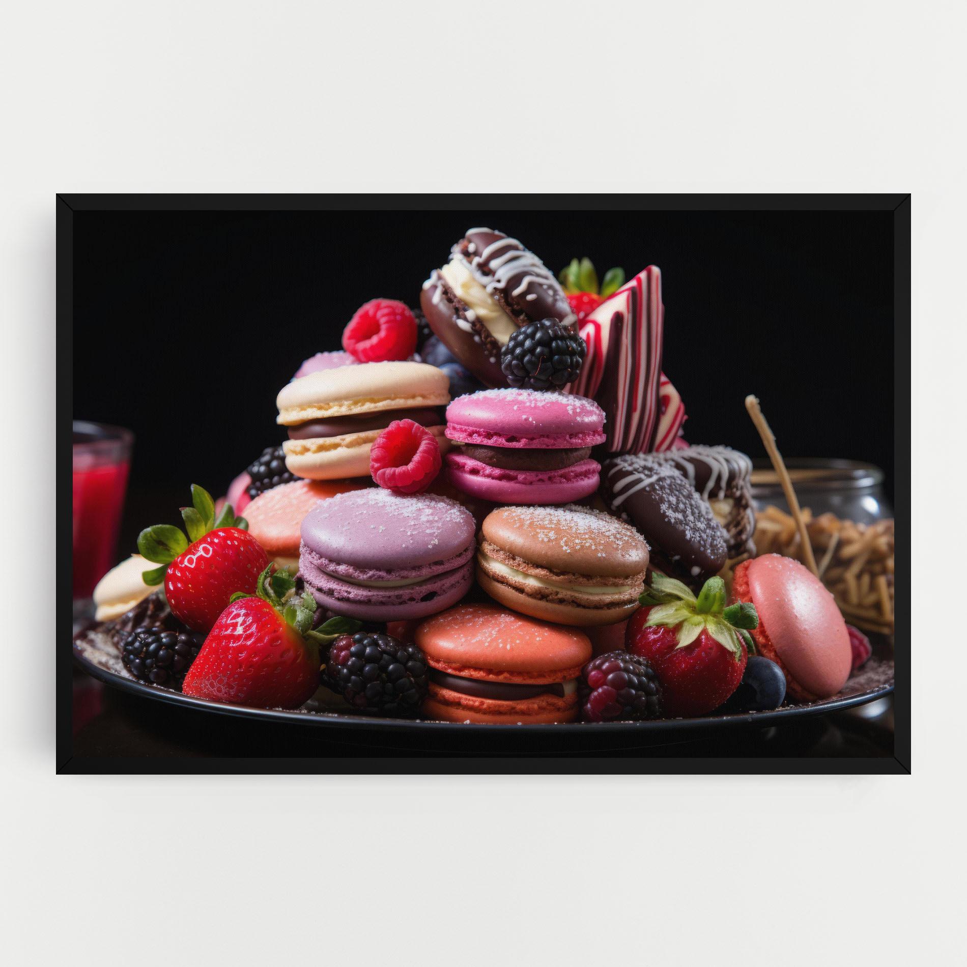 Картина на платно Berries Macarons mockup 0