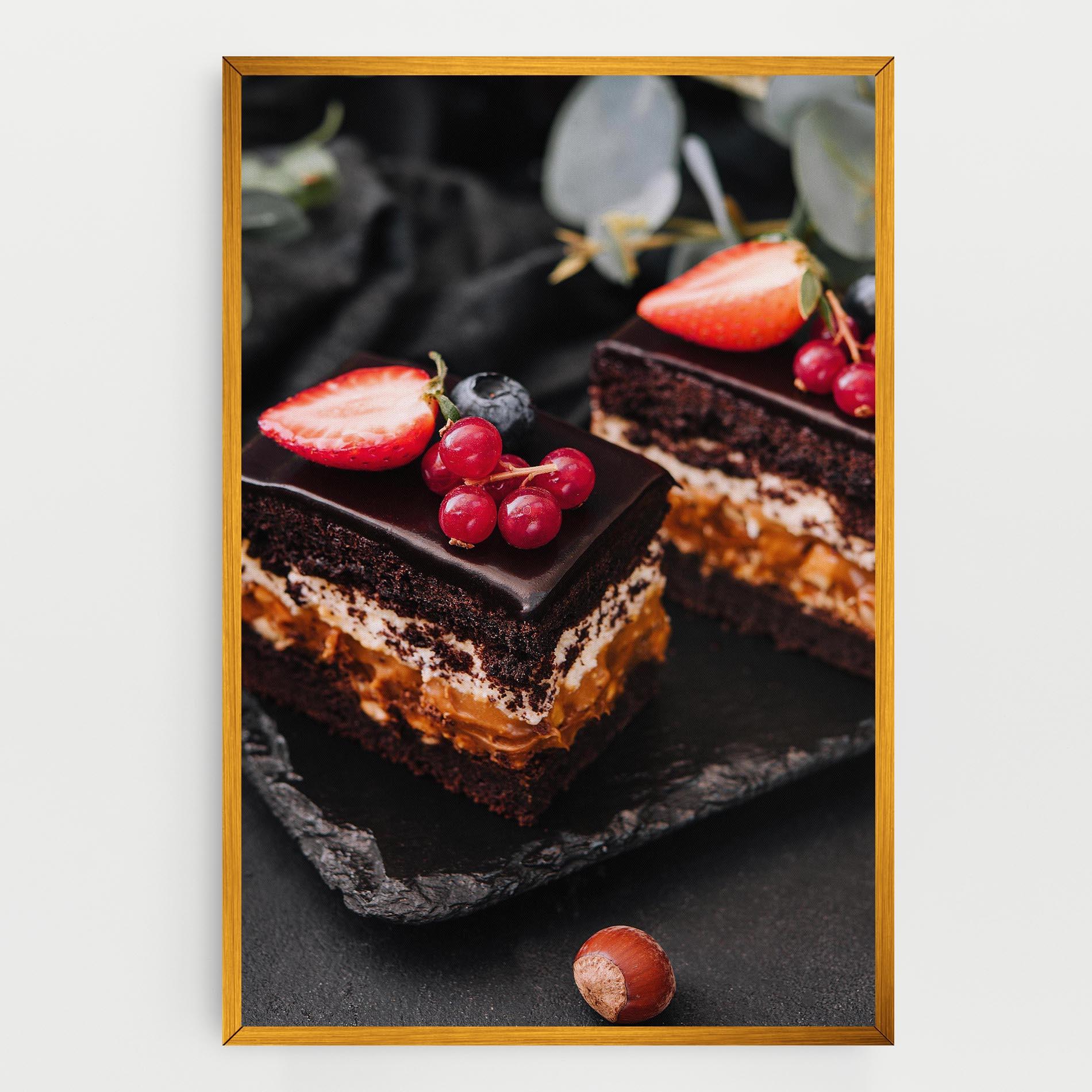 Картина на платно Chocolate Berries Cake mockup 0